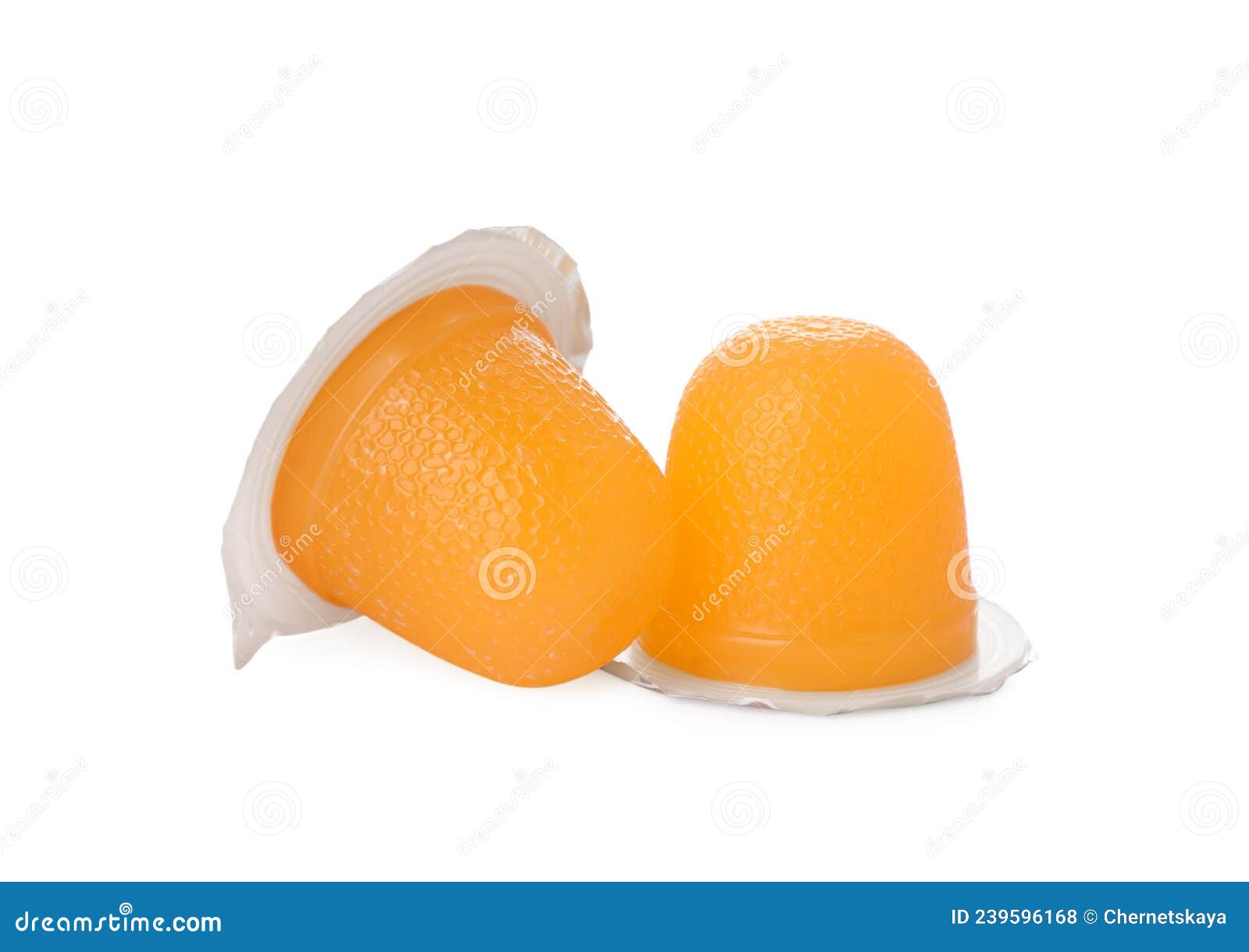 Delicious Orange Jelly Cups on White Background Stock Photo Image of