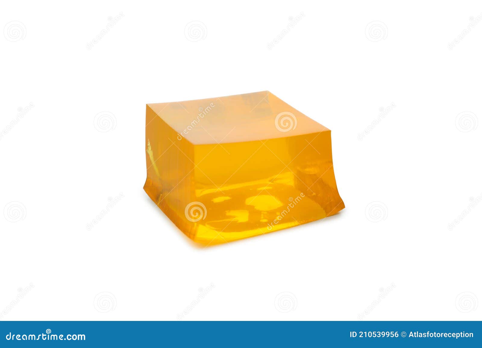 Delicious Orange Jelly Isolated on White Background Stock Photo Image
