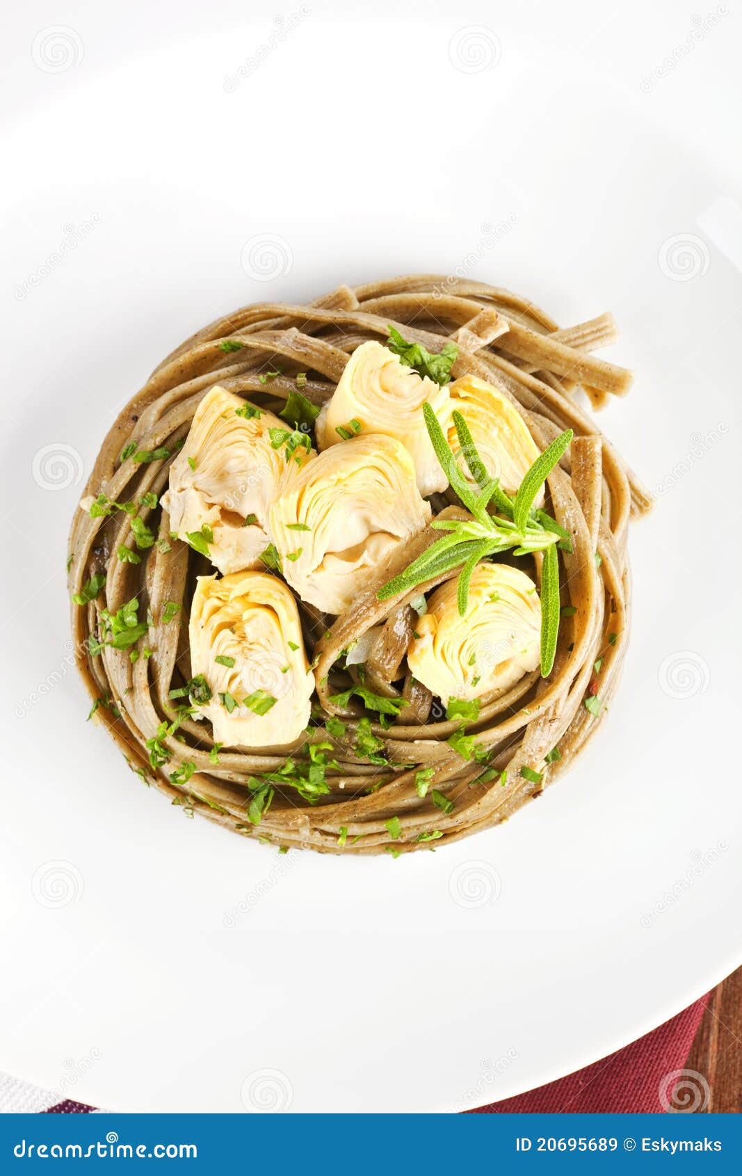 Delicious Organic Pasta with Artichoke Hearts. Stock Image Image of