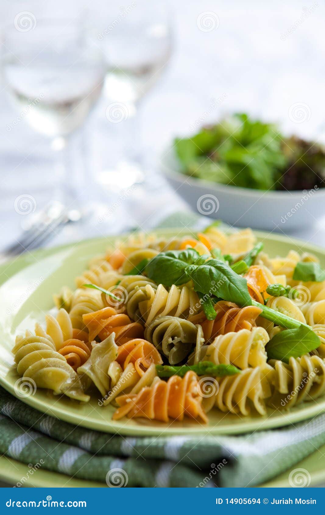 Delicious Pasta with Asparagus and Basil Pesto Stock Photo Image of