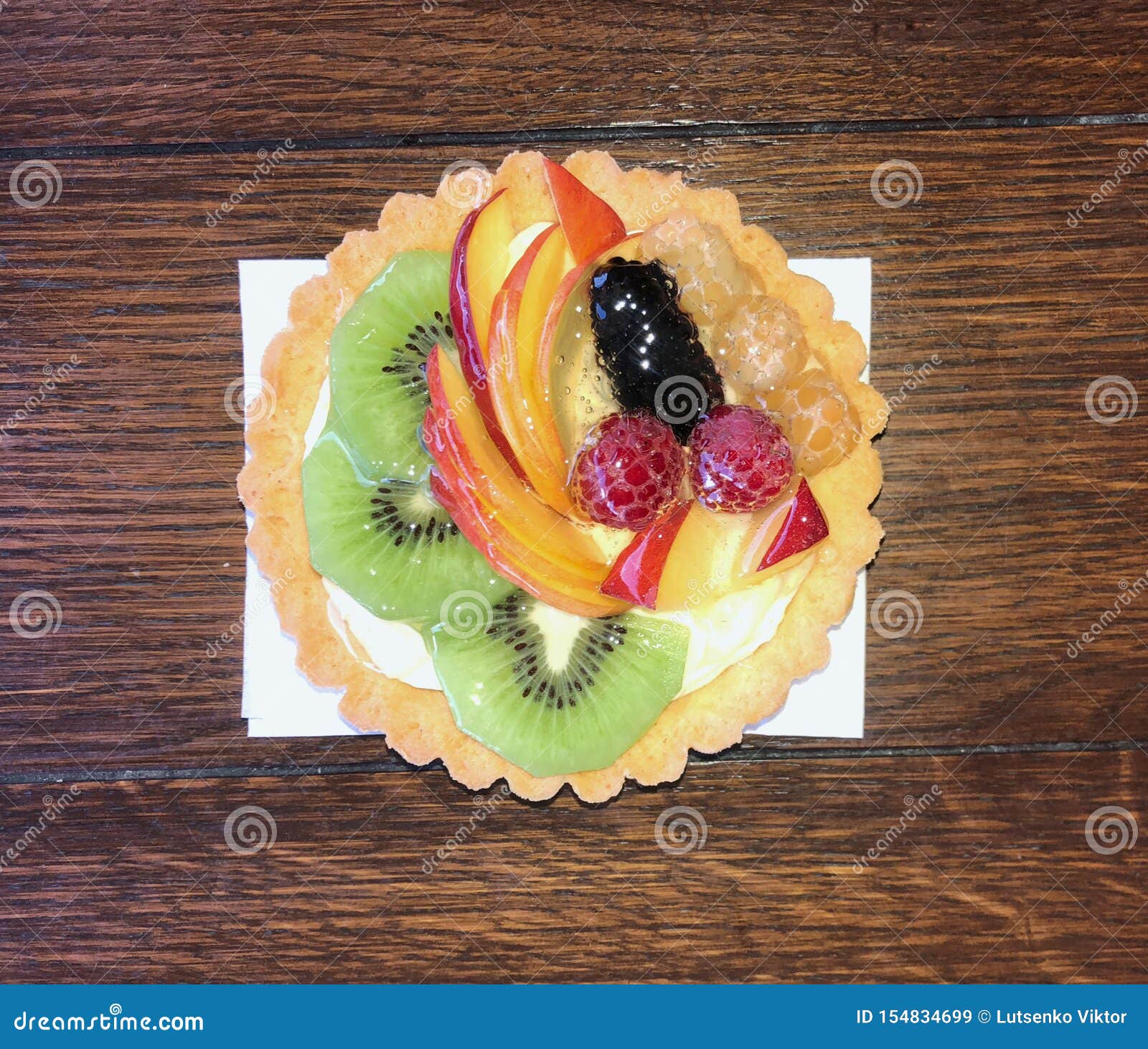 Delicious Pastry Cake with Fresh Fruit on Table Stock Image Image of
