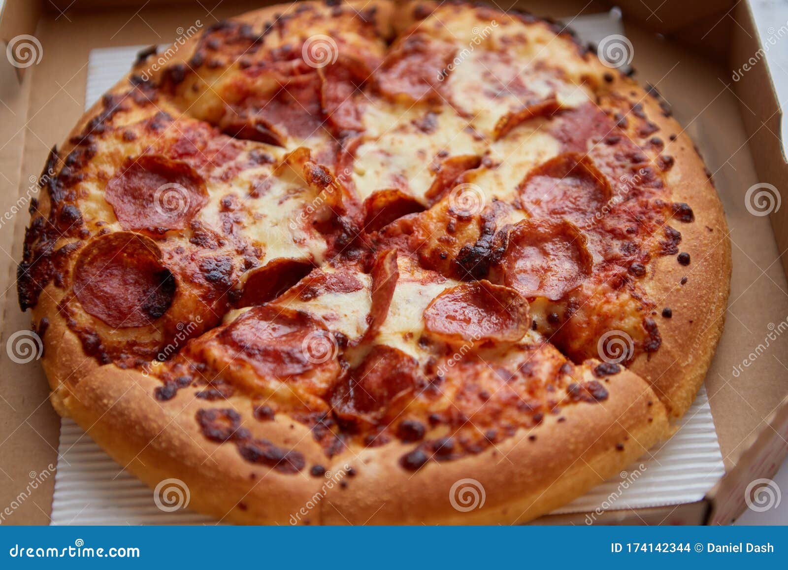 Delicious Pepperoni Pizza in the in Delivery Box Stock Photo Image of