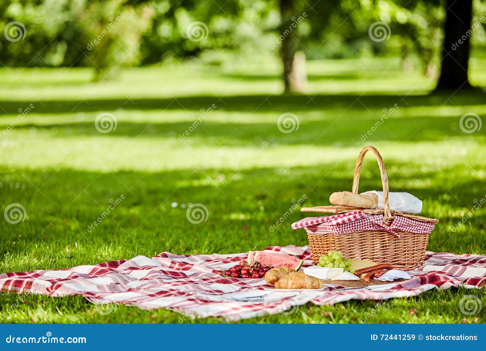 delicious picnic spread with fresh food
