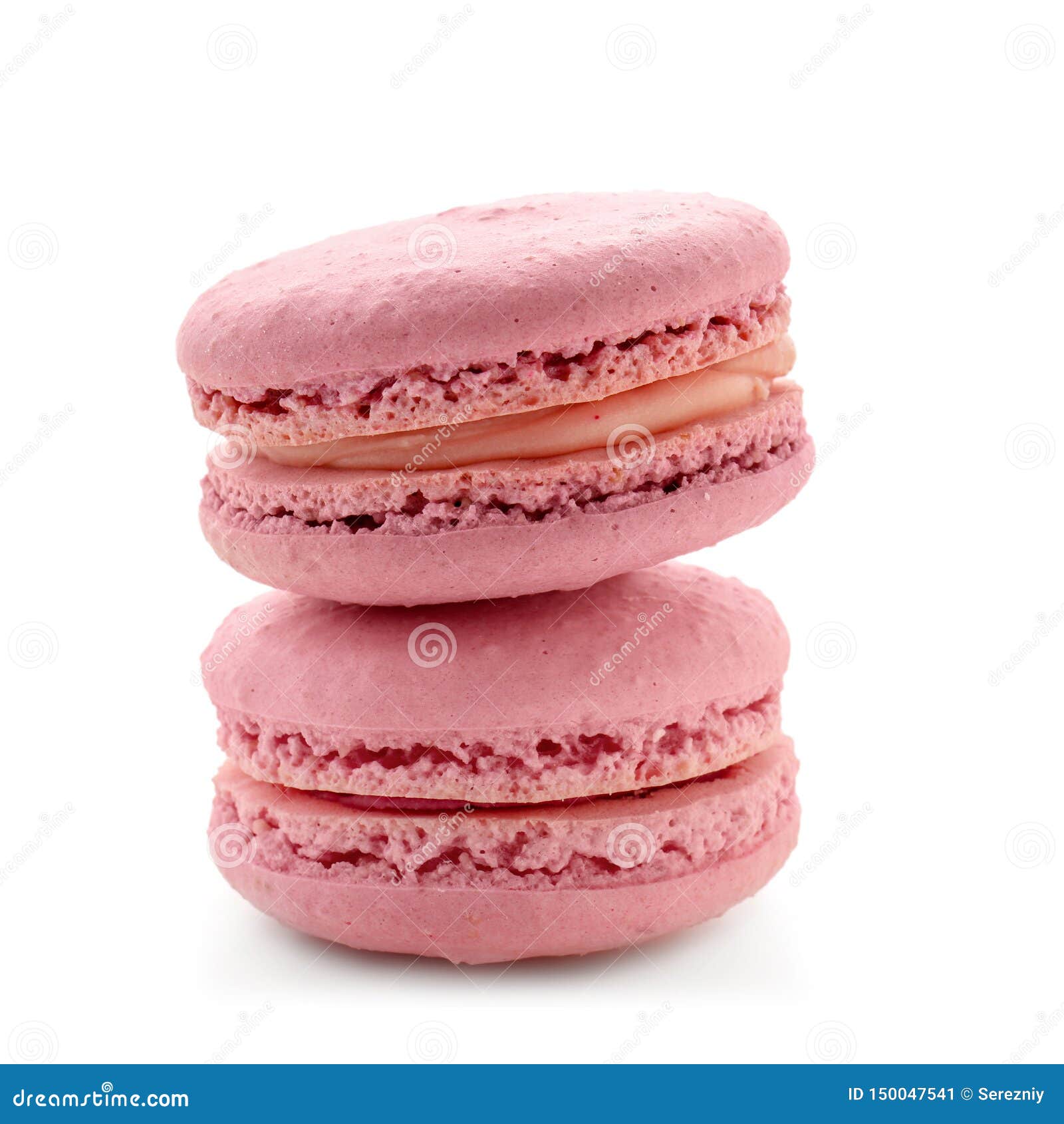 Delicious Pink Macarons on White Background Stock Image - Image of ...