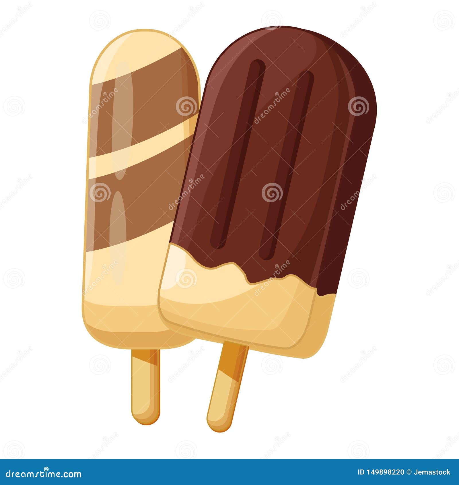 delicious popsicle ice creams cartoons