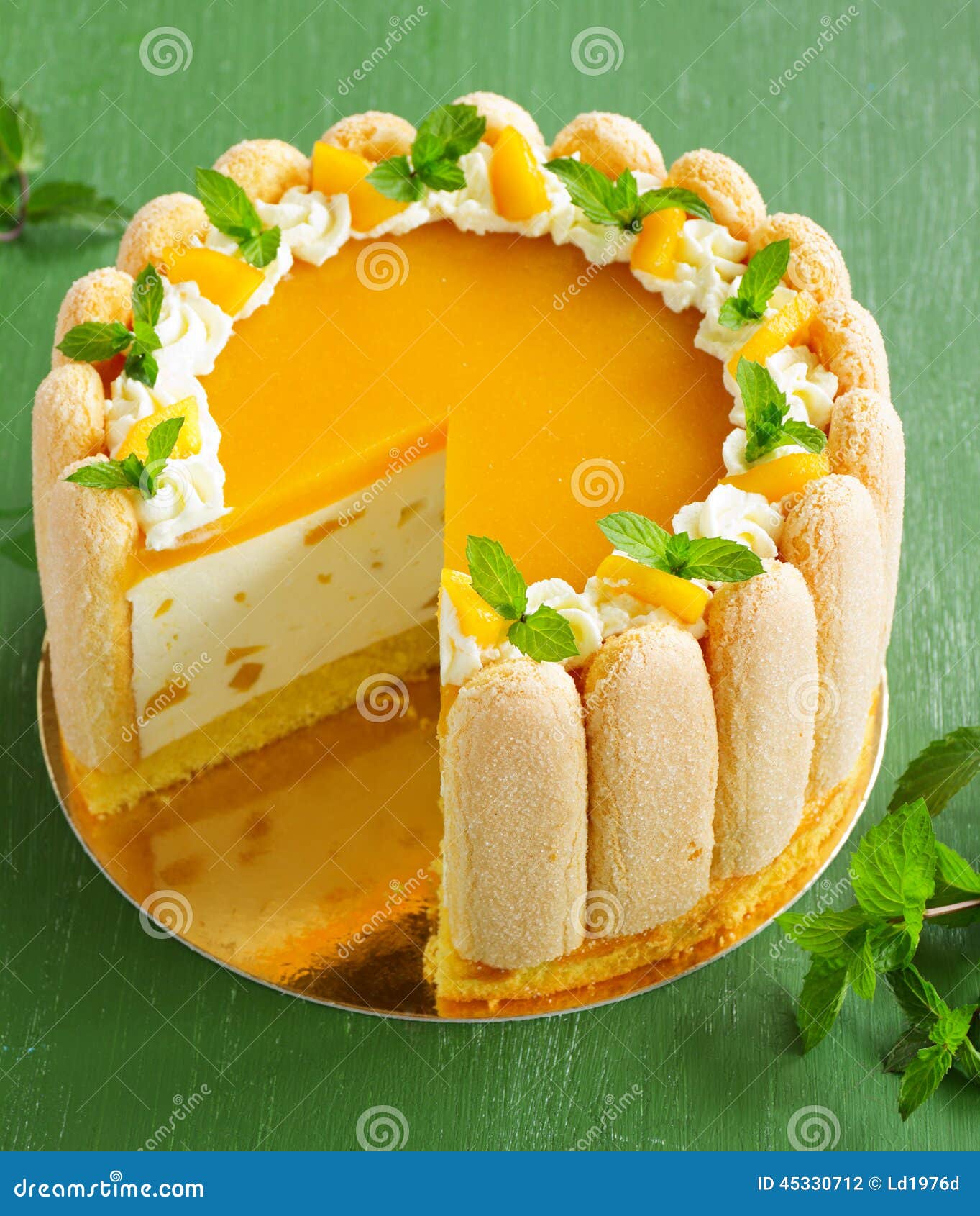 Delicious Pound Cake Charlotte with Mango Stock Photo Image of