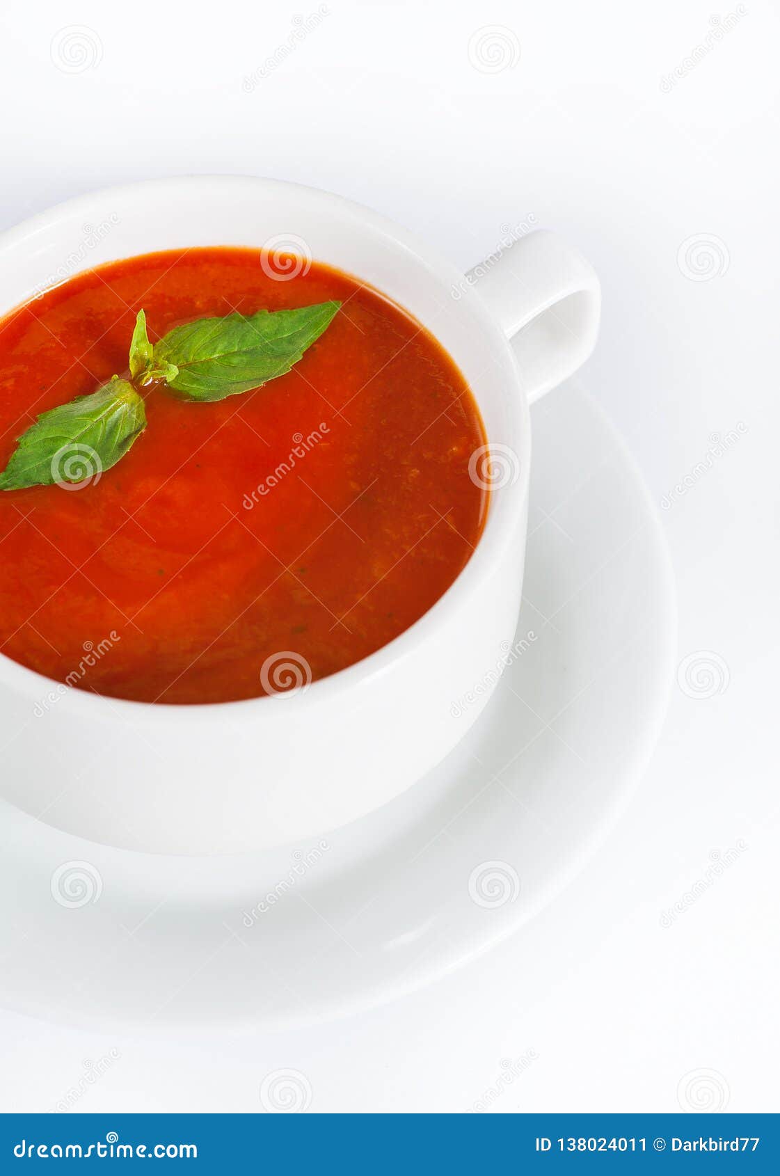 Delicious Red Tomato Soup in Bowl on White Stock Image - Image of ...