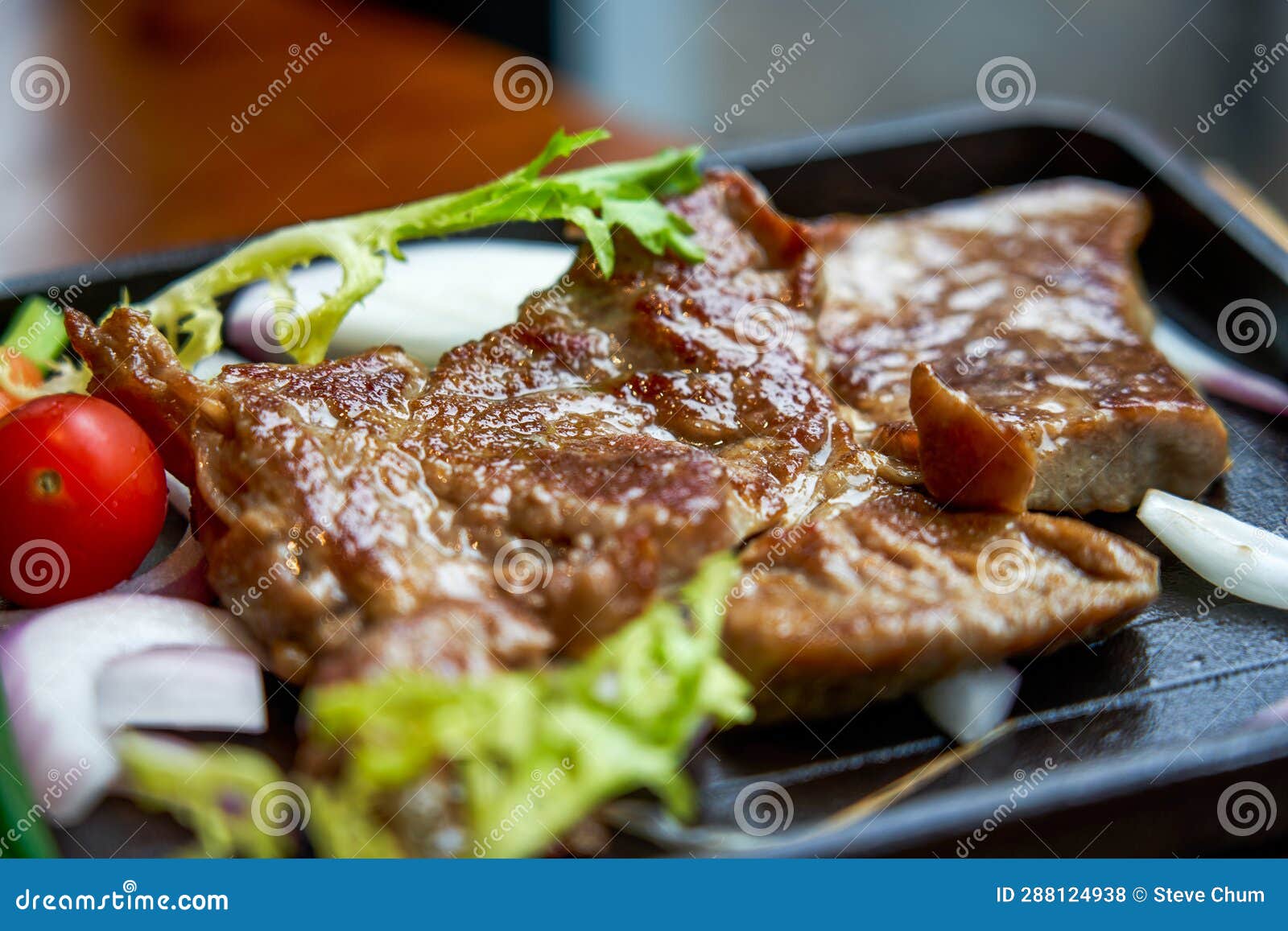 A Delicious Ribeye Steak in a Western Restaurant Stock Photo Image of