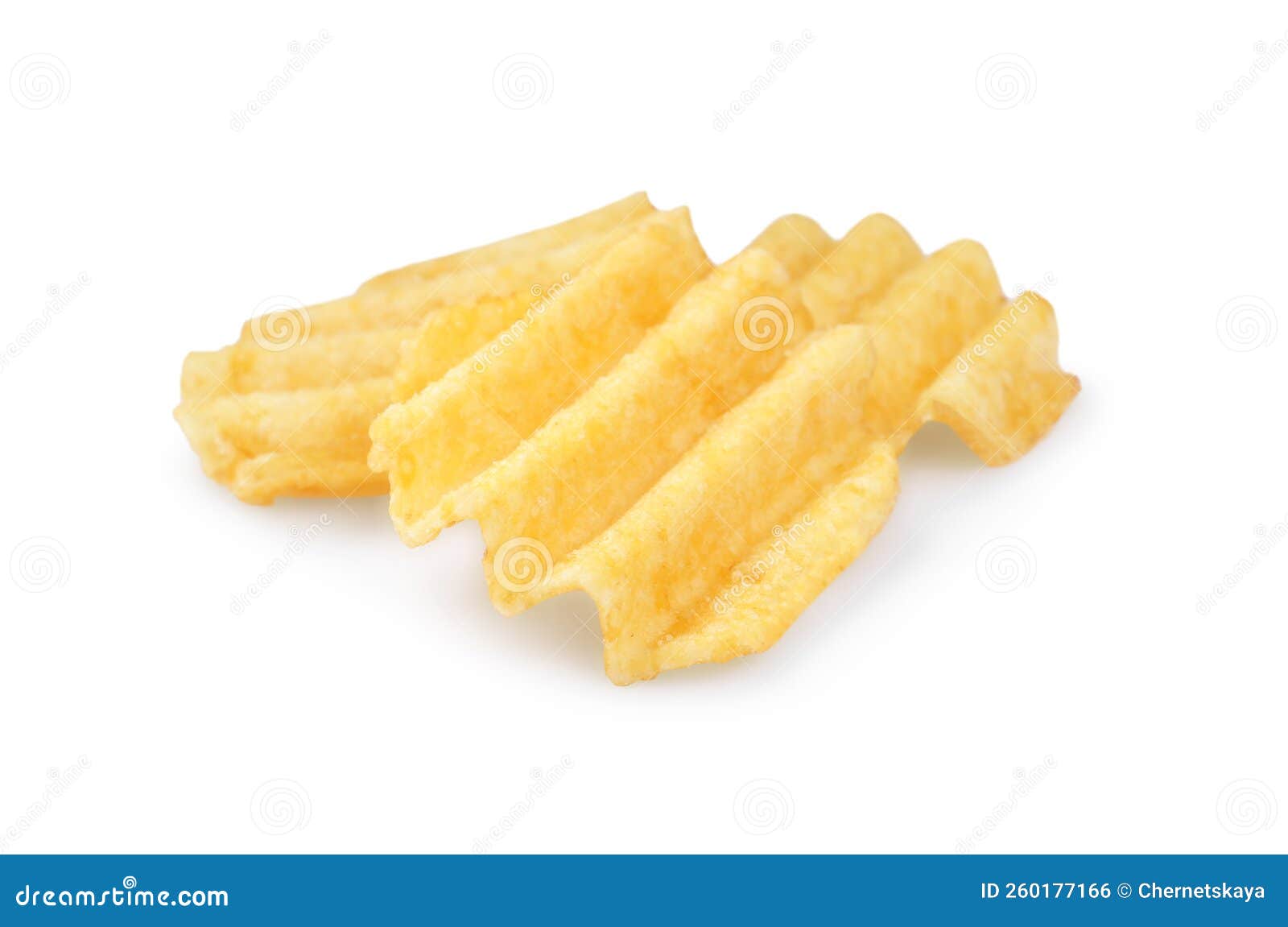 Delicious Ridged Potato Chips on White Background Stock Photo Image