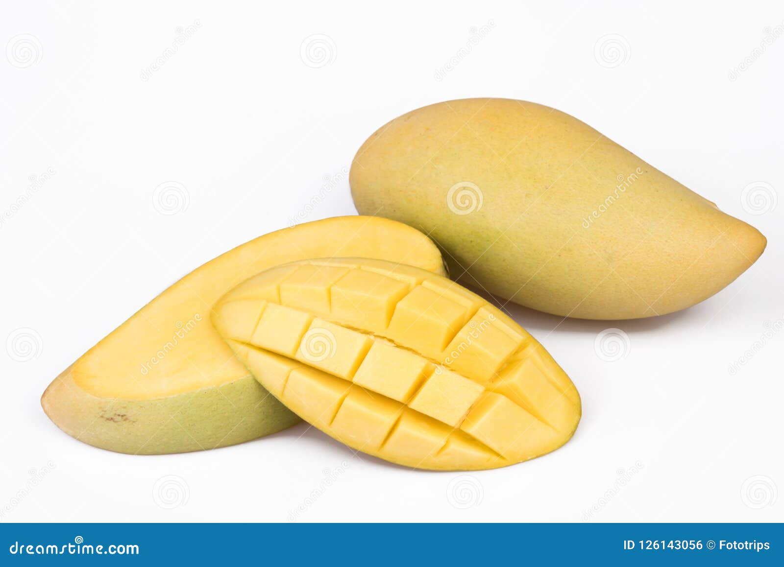 Delicious Ripe Mango Fruit , Mango on White Background. Stock Photo Image of fresh, background: 126143056