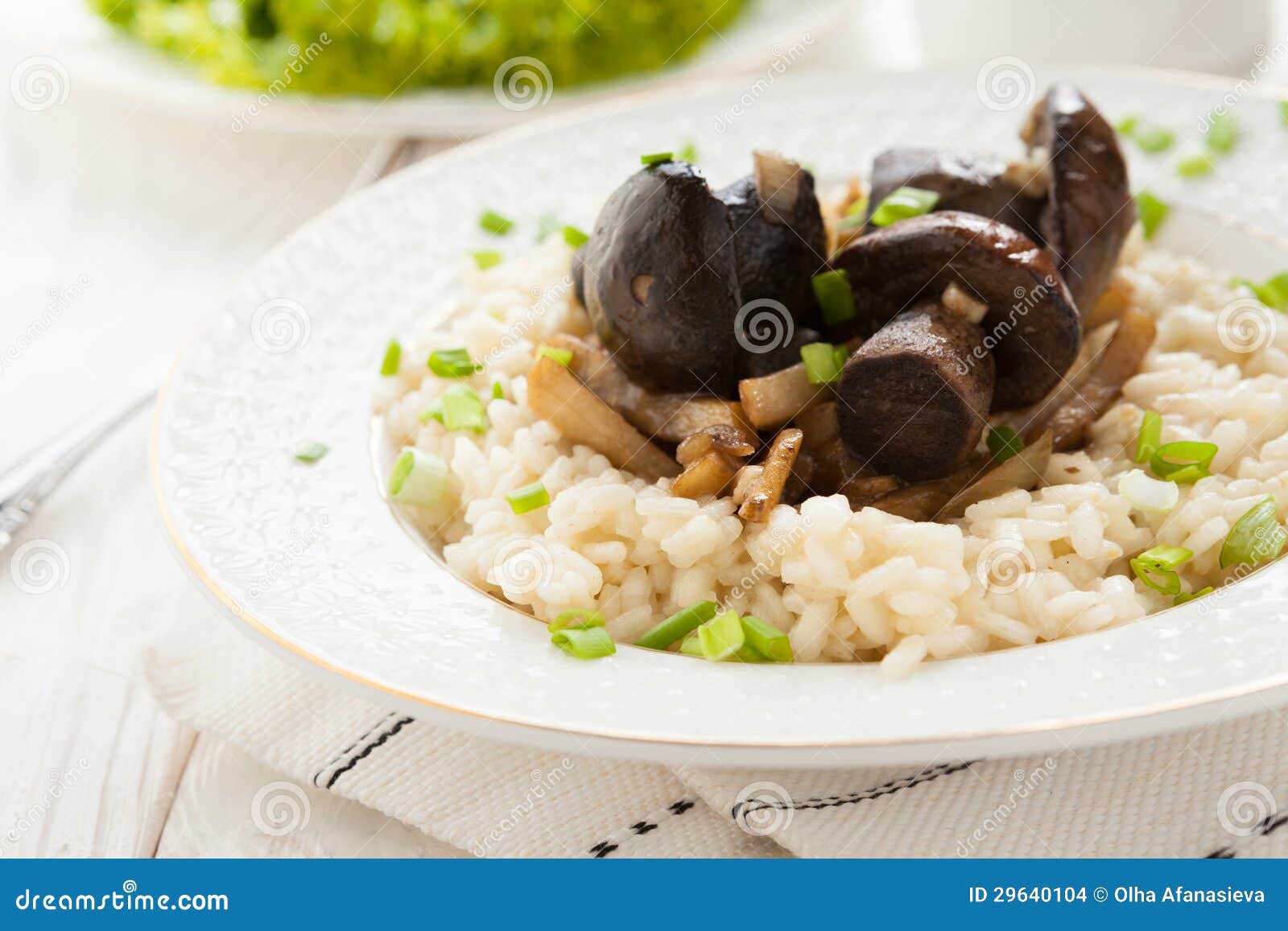 Delicious Risotto with Mushrooms and Cream Stock Photo Image of