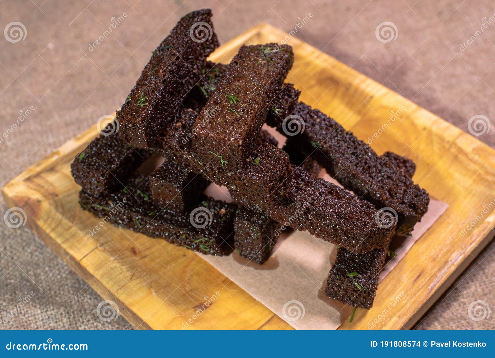 Delicious Rye Bread Croutons for Beer. Stock Photo Image of life