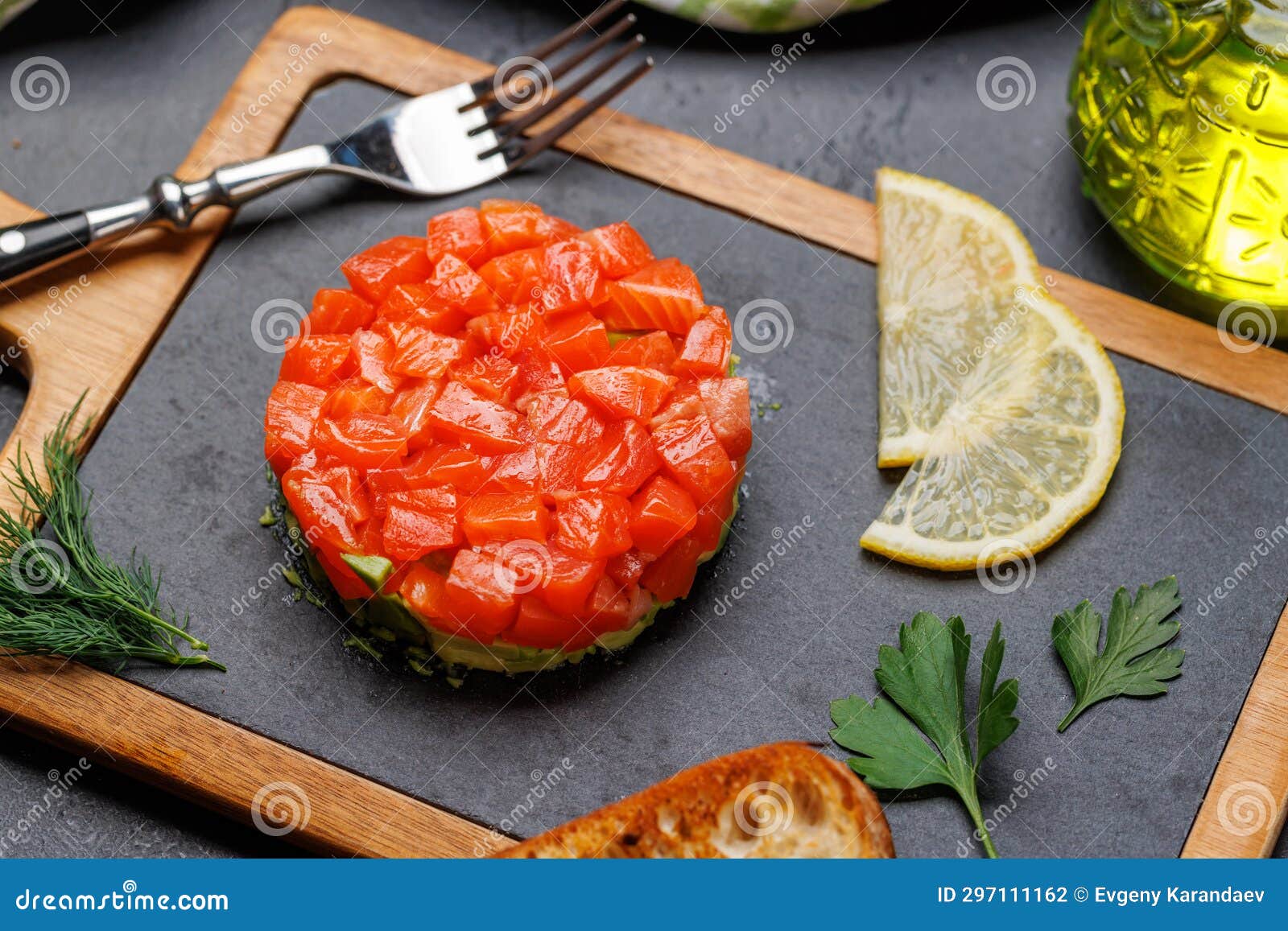 Delicious Salmon and Avocado Tartare Stock Photo Image of japanese