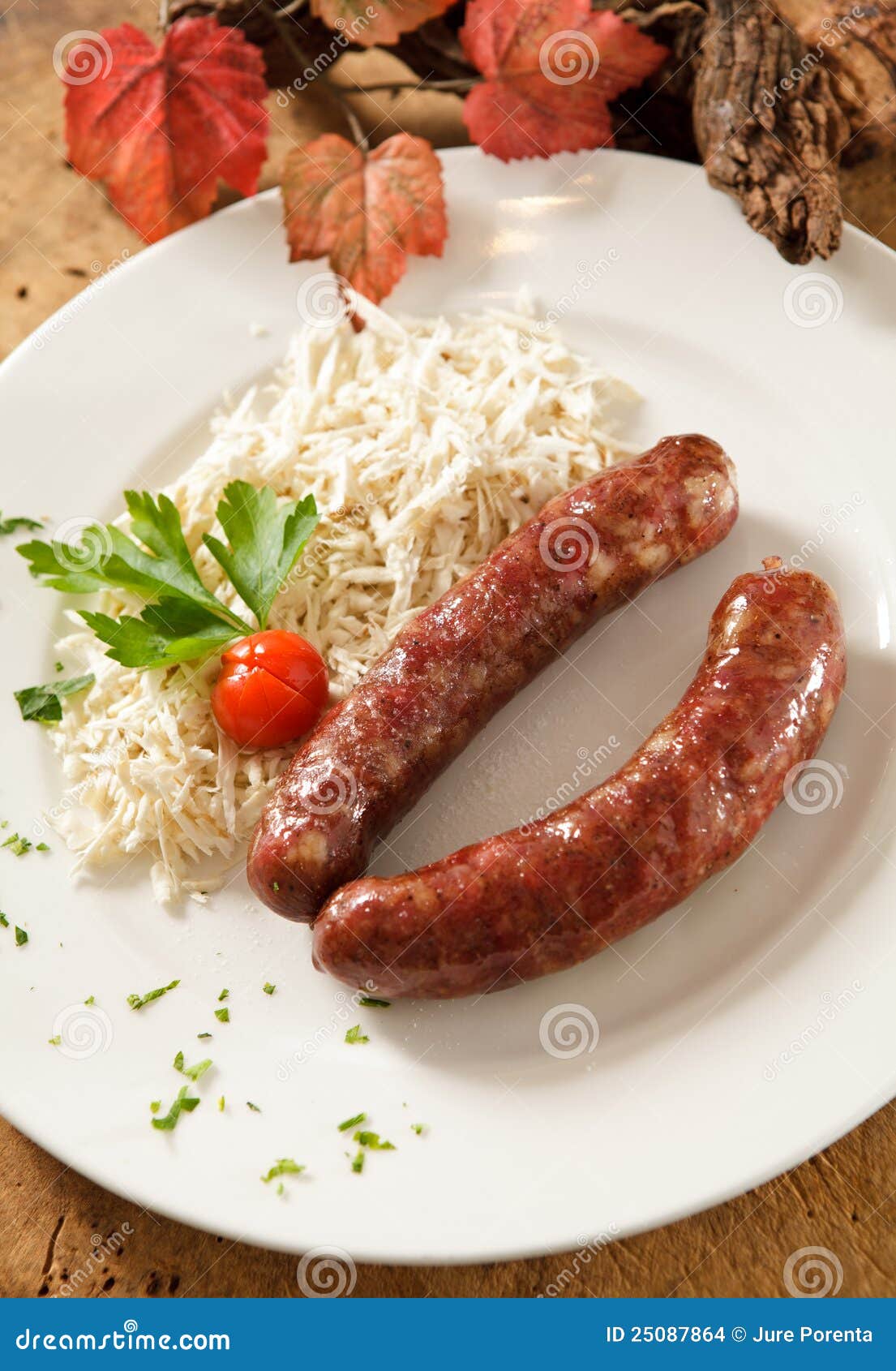 Delicious sausage stock photo. Image of parsley, product 25087864