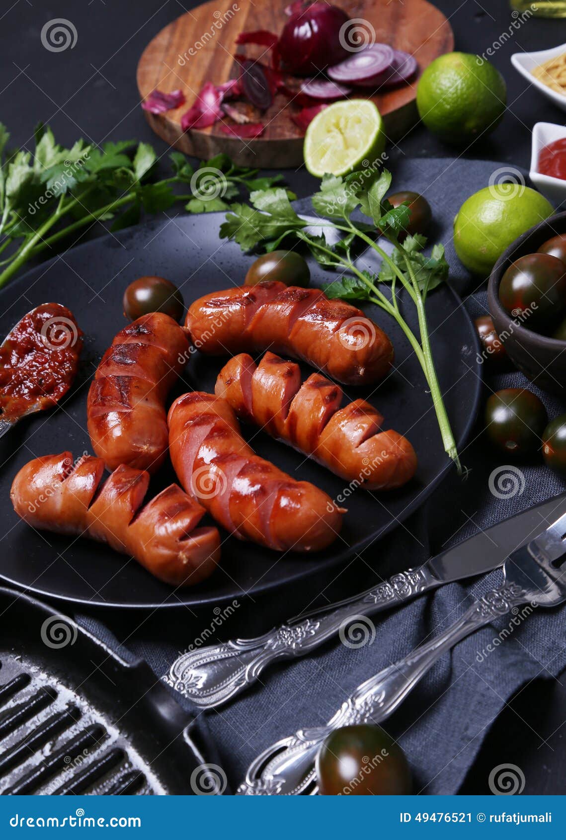 Delicious sausages stock image. Image of meat, fresh 49476521