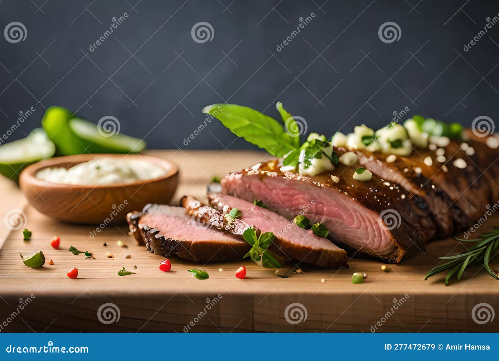 Delicious and Savory Tequila Lime Flank Steak Stock Illustration