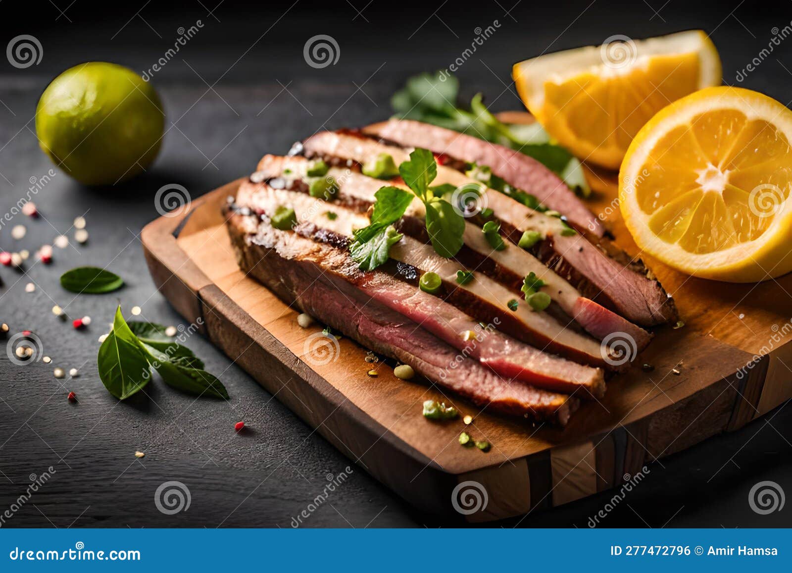 Delicious and Savory Tequila Lime Flank Steak Stock Illustration