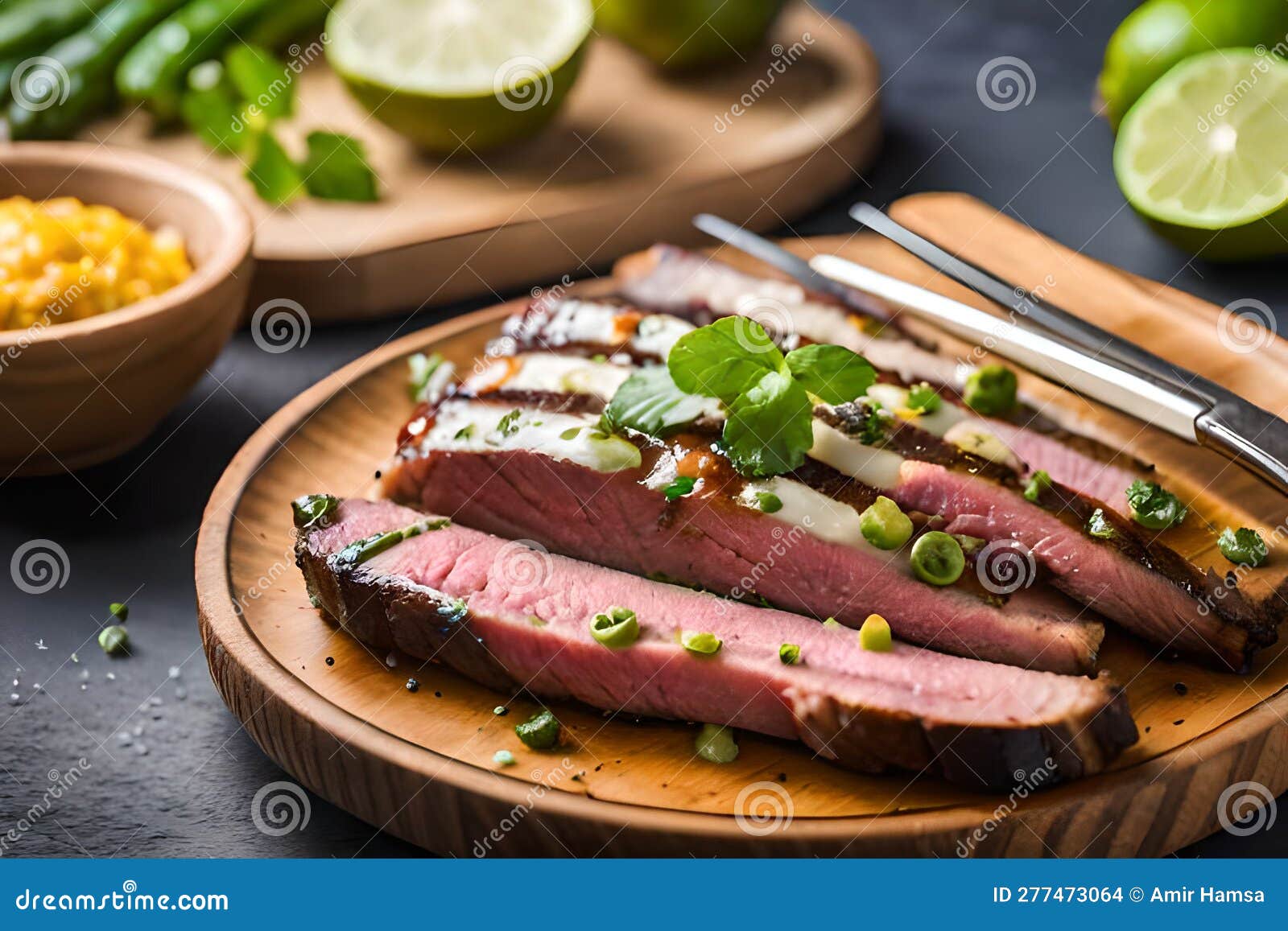 Delicious and Savory Tequila Lime Flank Steak Stock Illustration