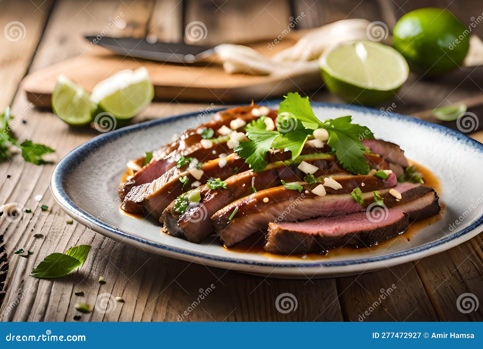 Delicious and Savory Tequila Lime Flank Steak Stock Illustration