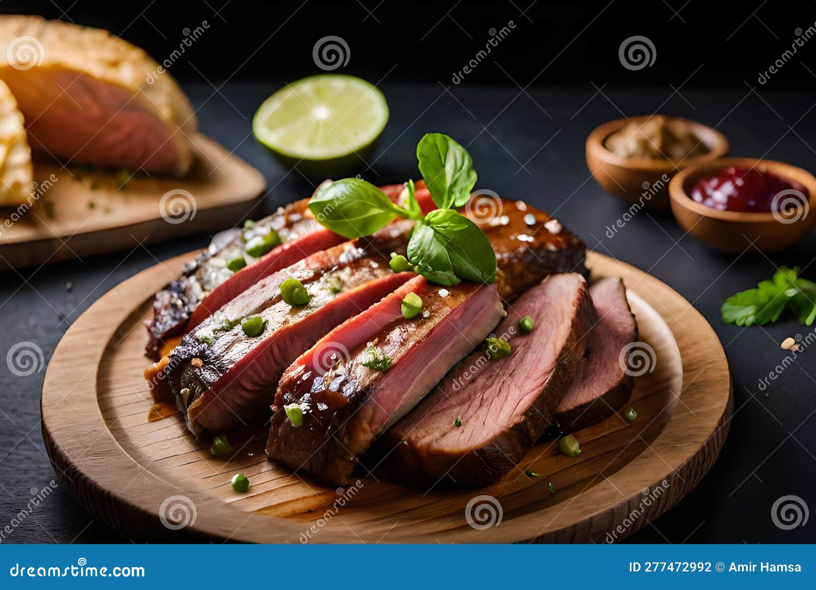 Delicious and Savory Tequila Lime Flank Steak Stock Illustration