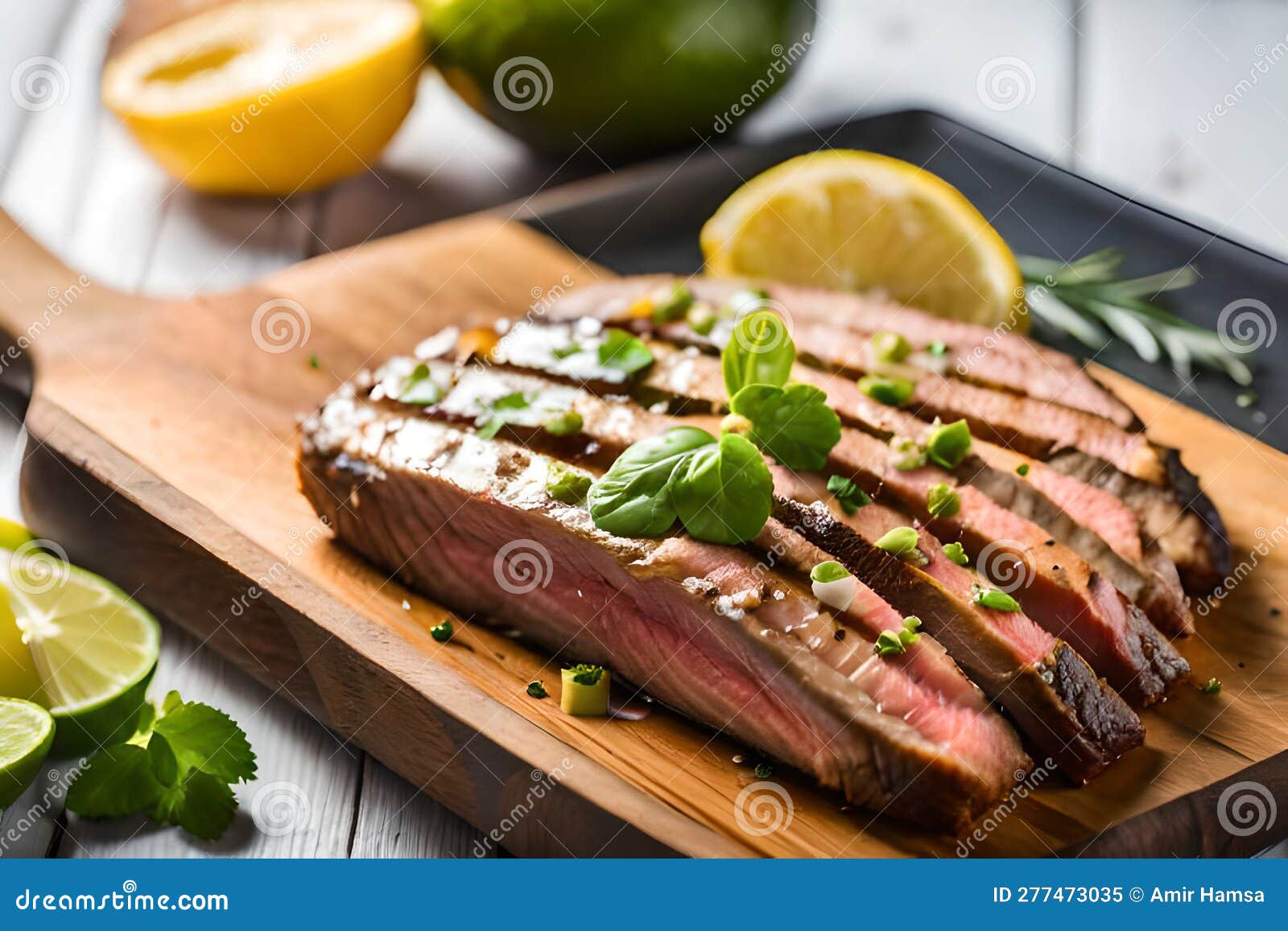 Delicious and Savory Tequila Lime Flank Steak Stock Illustration