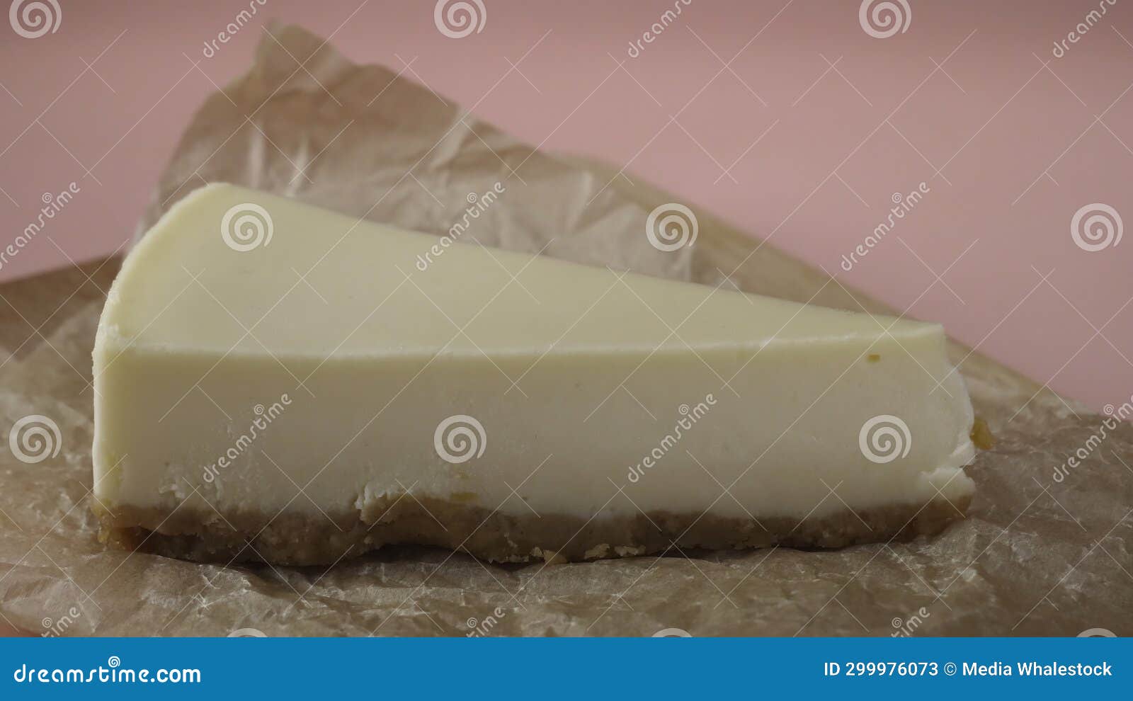 Delicious Slice of Cheesecake, Which is Pouring by Thin Stream of