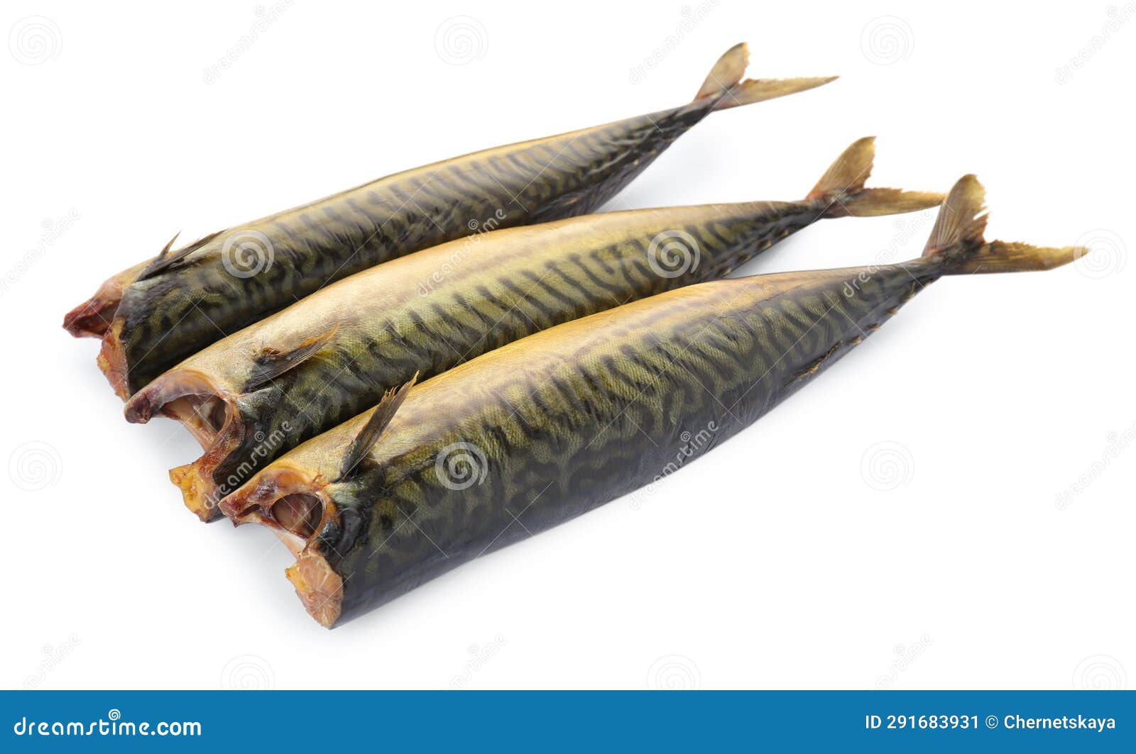 Delicious Smoked Mackerels Isolated on White Stock Image Image of