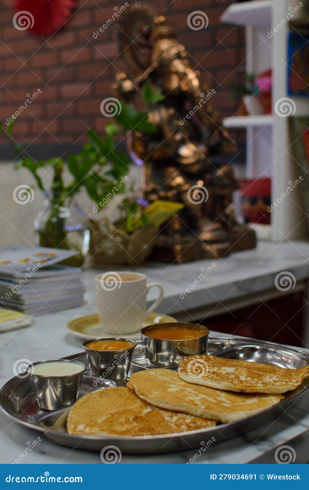 Delicious South Indian Meal Spread, Featuring Mini Uthappam, Coconut ...