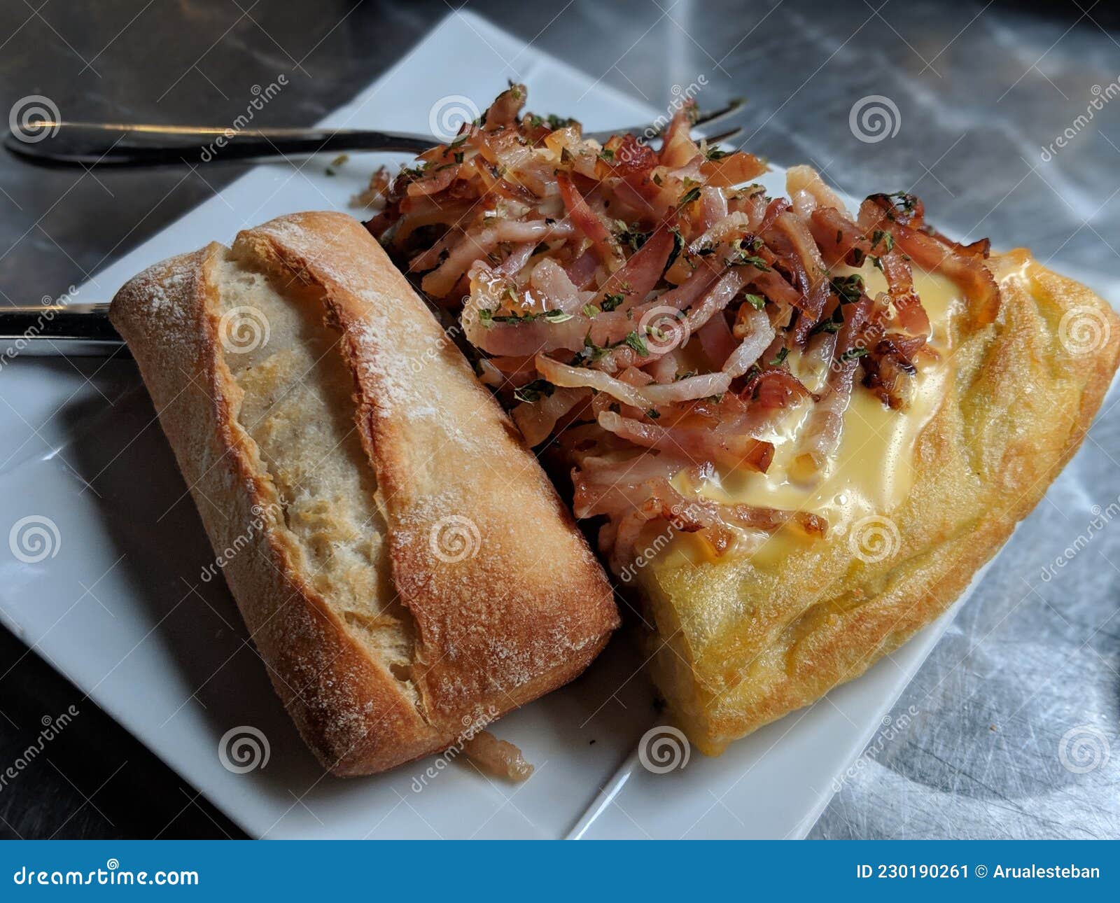 delicious spanish omelette with potato, egg and onion