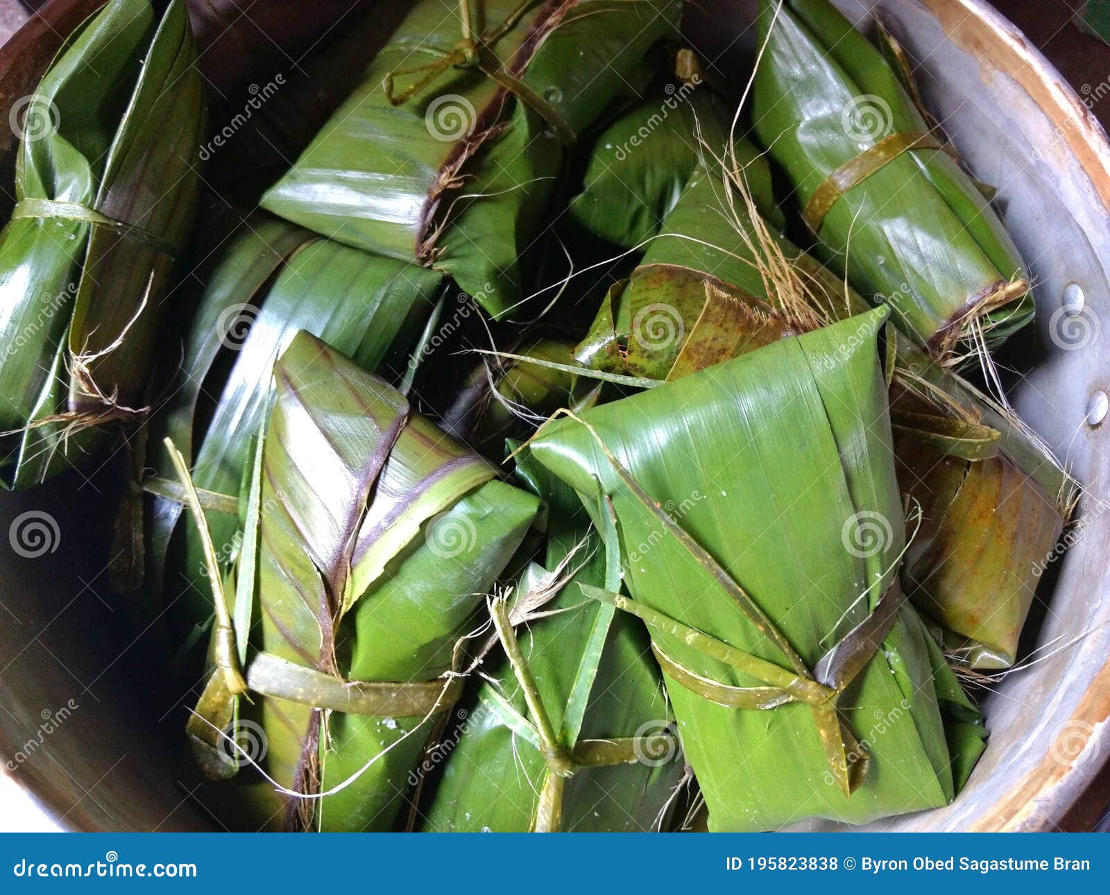 delicious tamales wrapped with banana leaves. typical food of guatemala