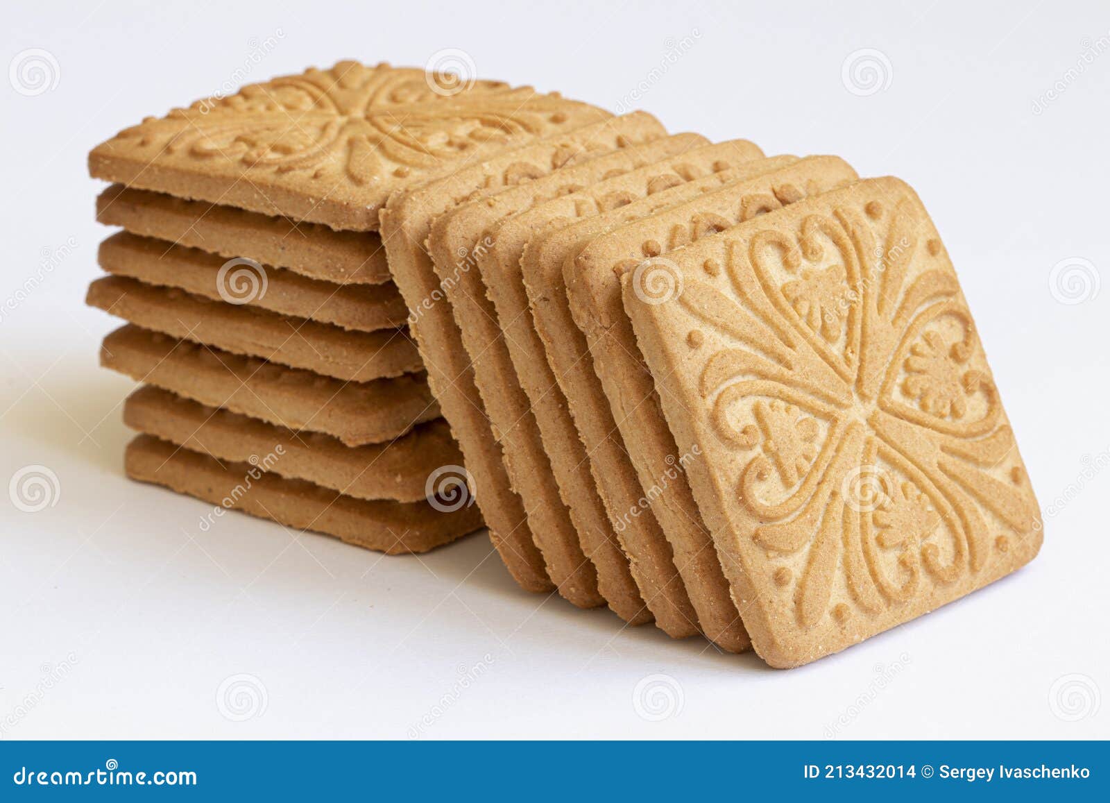 Delicious tea biscuits. stock photo. Image of brown 213432014