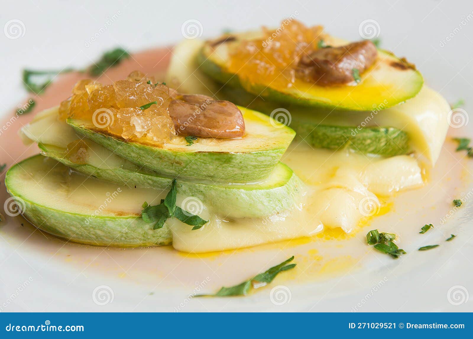 Delicious Vegetarian Dish Based on Courgettes Stock Image Image of salad, dish 271029521
