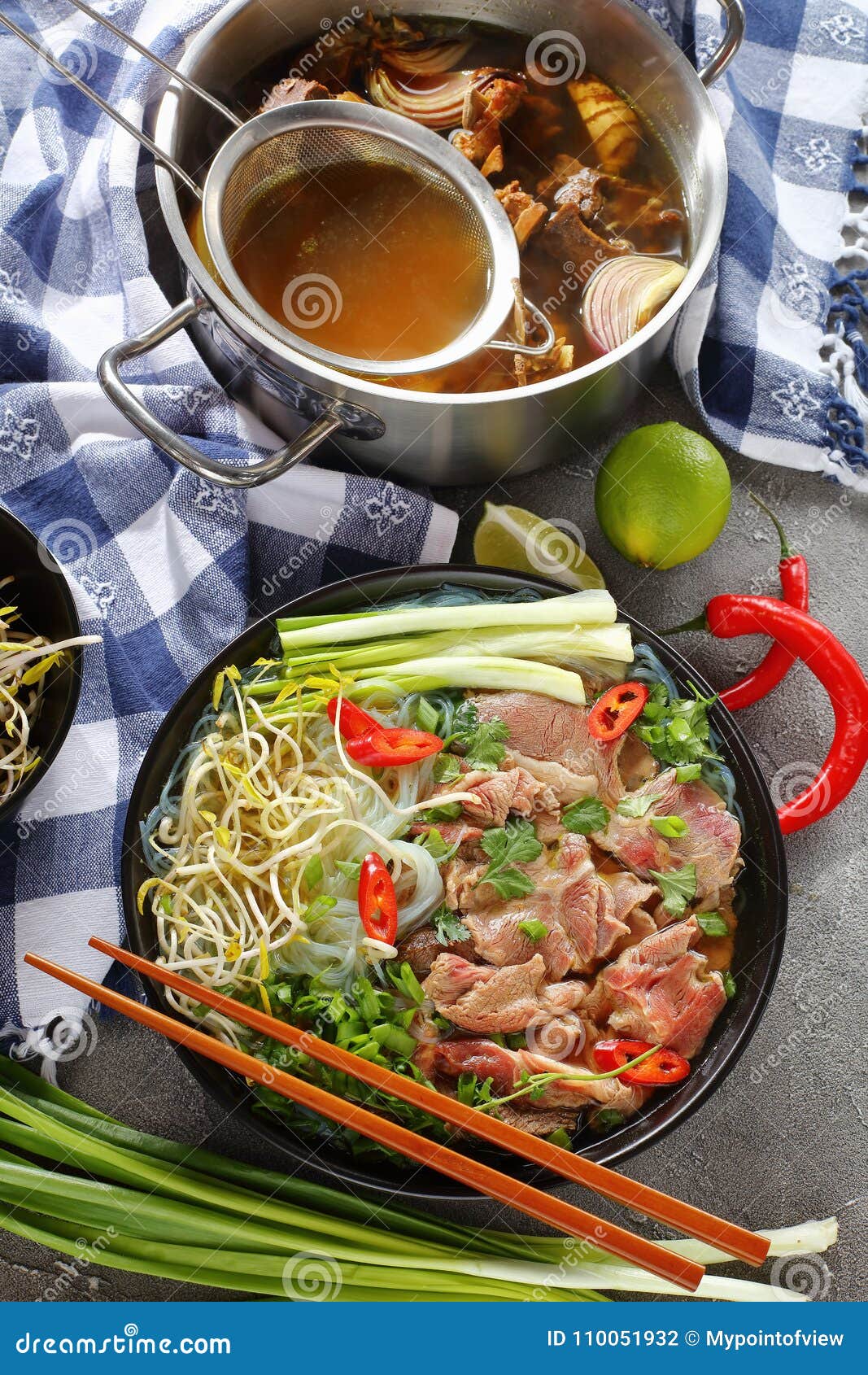Close-up of Classic Vietnamese Soup Pho Bo Stock Photo - Image of ...