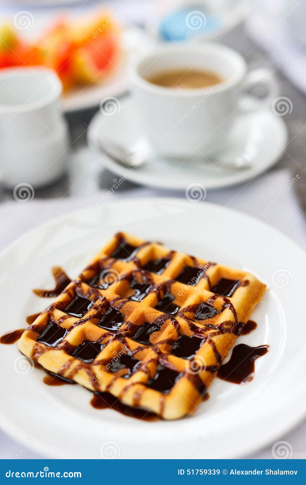 Delicious Waffles with Coffee Stock Image Image of breakfast, food