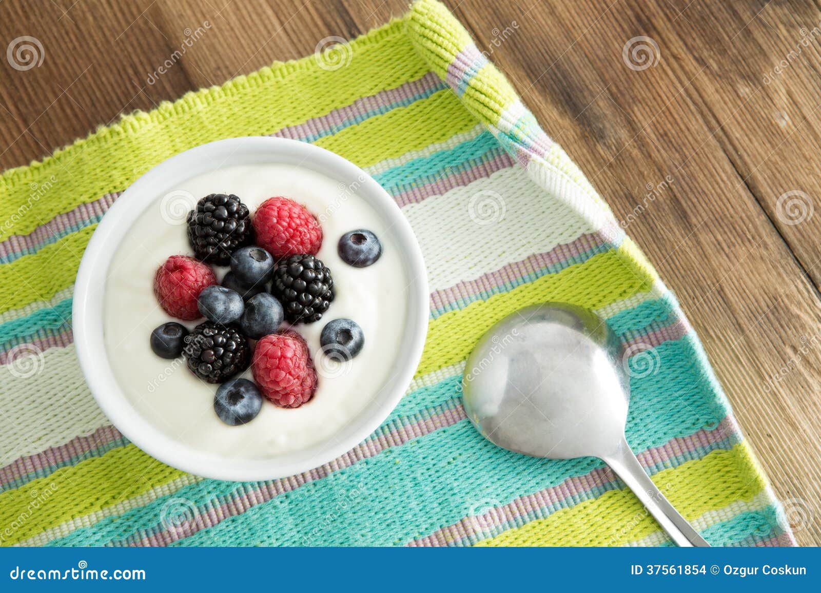 Delicious Yogurt and Fresh Berries for Breakfast Stock Photo Image of