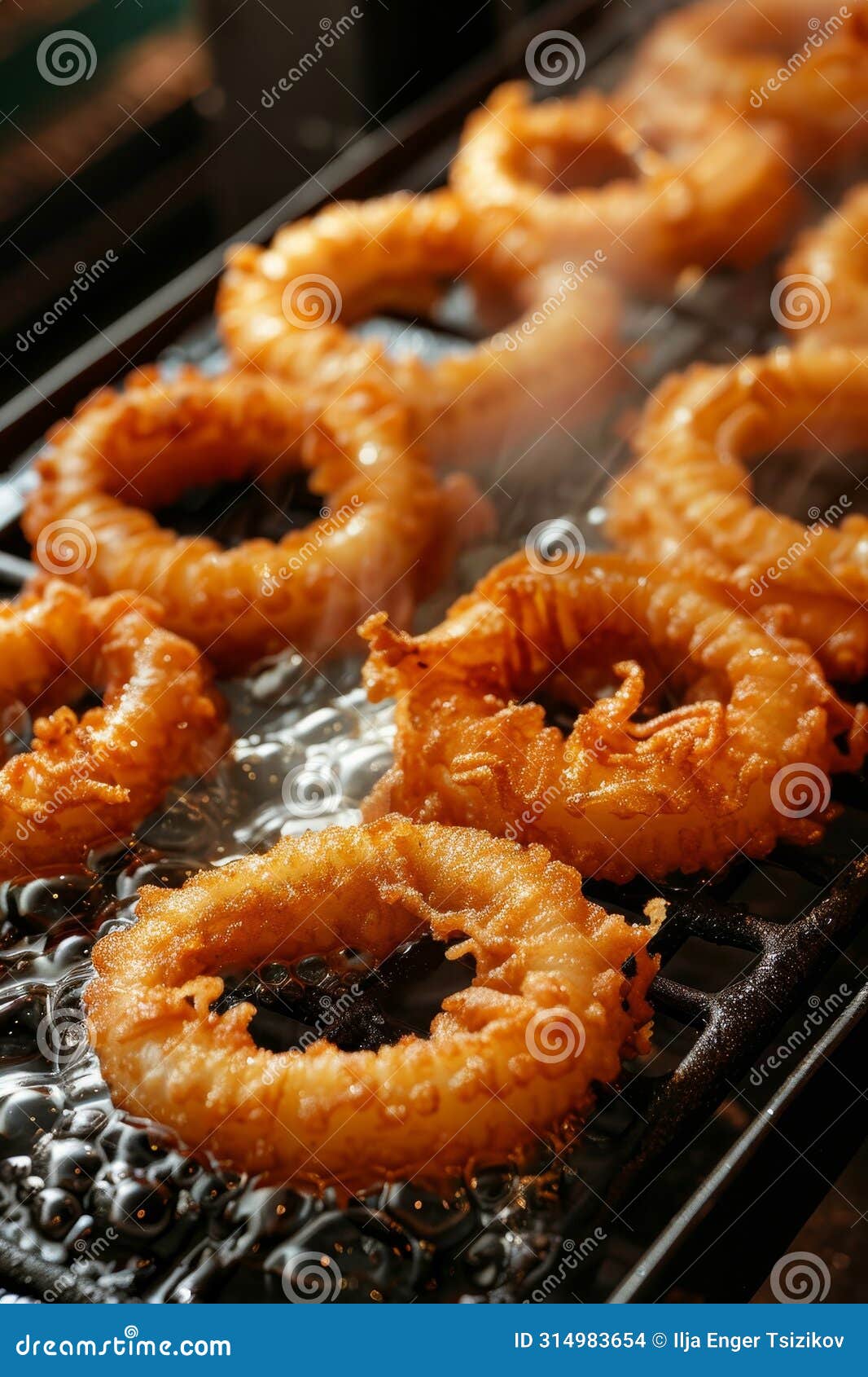 deliciously fried calamari rings golden, crispy, and tender perfection achieved in oil