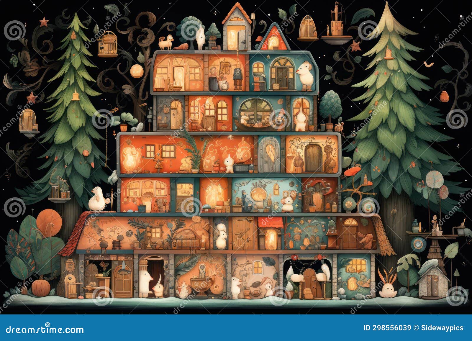 Advent Calendars Generative AI Stock Image Image of seasonal