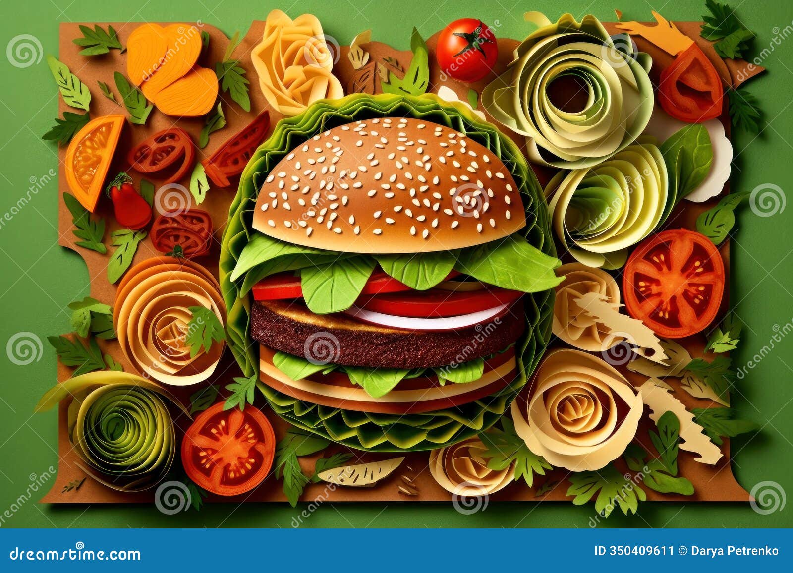 delight in this artistic paper craft burger, with exquisitely layered s mimicking a real burger