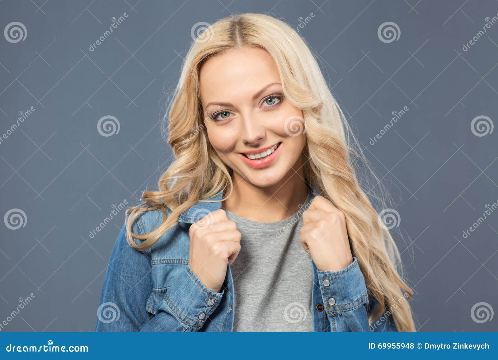 Delighted Girl Expressing Positivity Stock Photo - Image of face ...