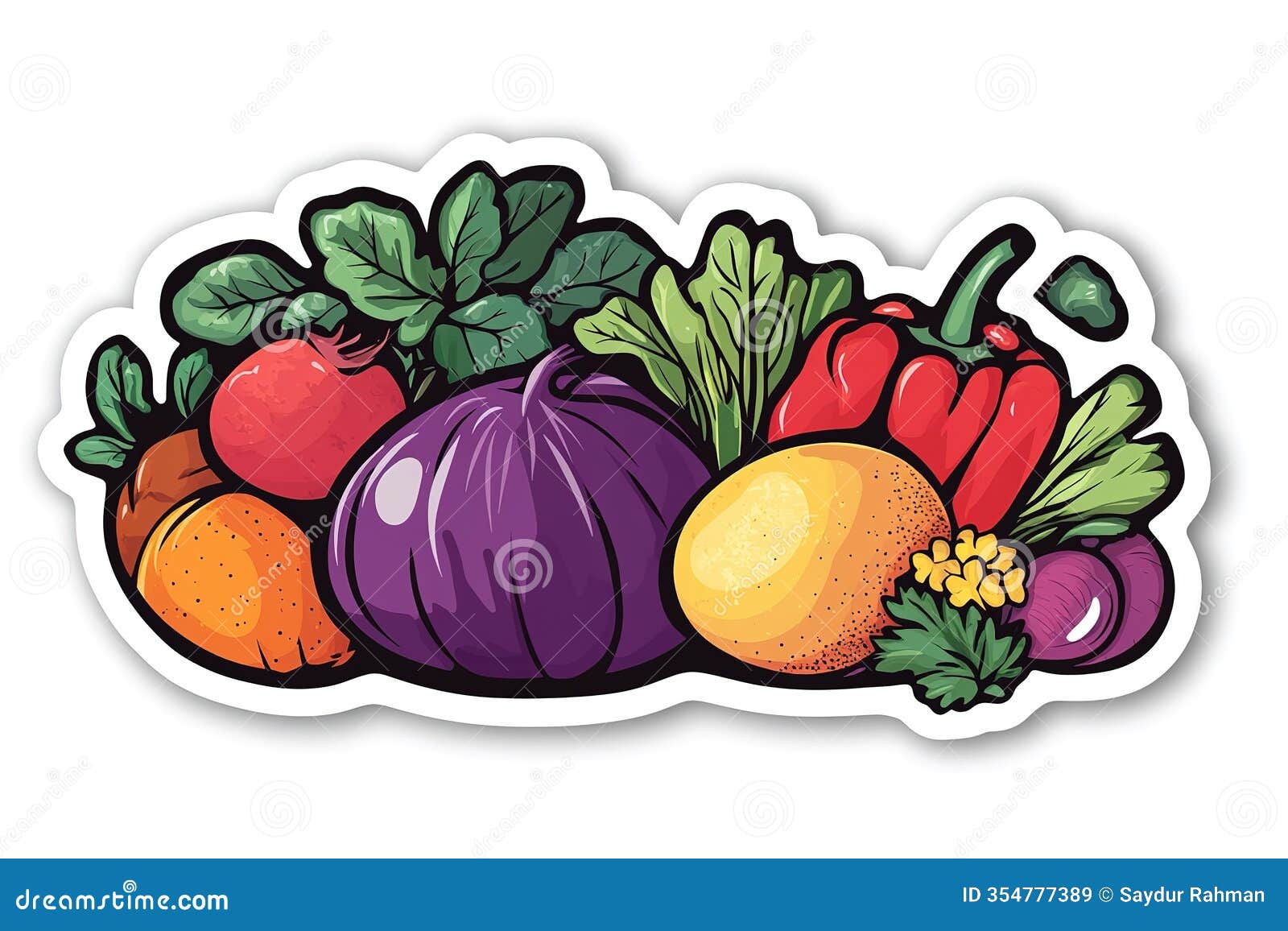 vibrant veggie sticker pack: fresh produce   - perfect for organic food branding, farm markets, and