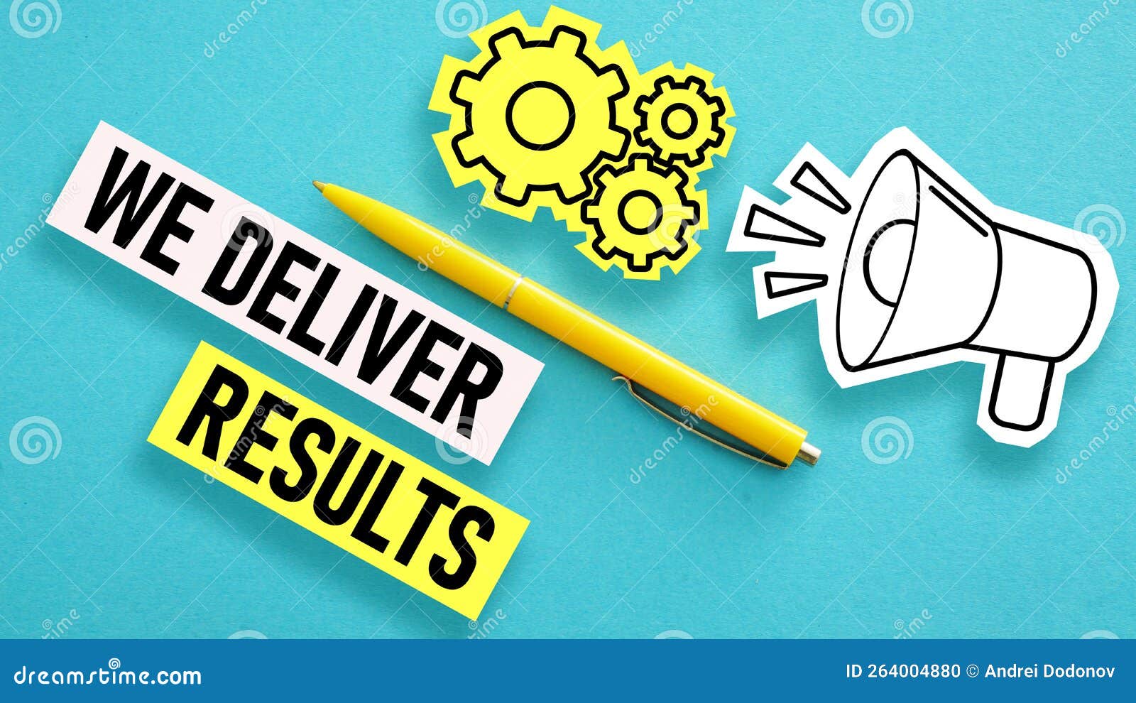 We Deliver Results is Shown Using the Text Stock Photo Image of