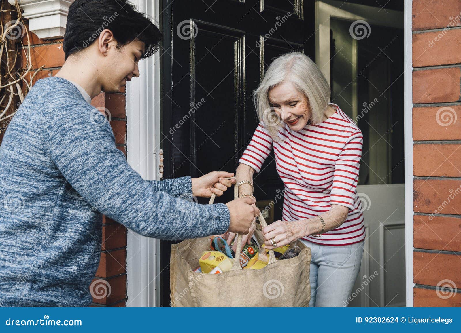 delivering groceries to the elderly