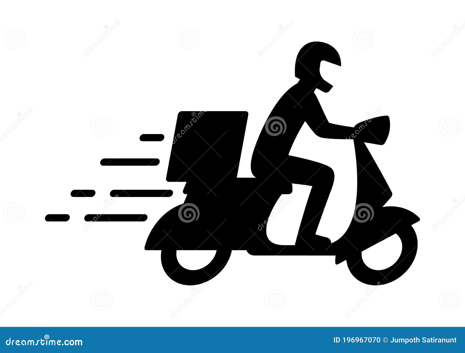 Shipping Fast Delivery Man Riding Motorcycle Icon Symbol