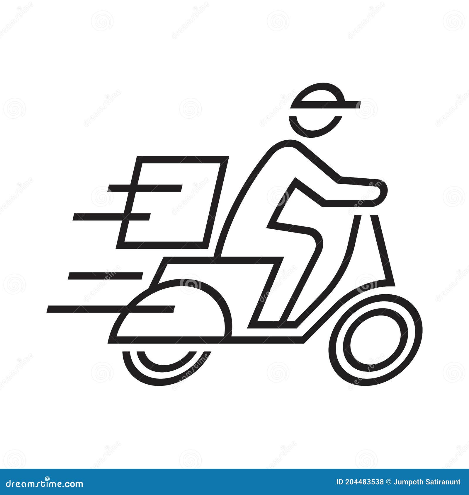 Motorbike & Delivery Man Logo. Icon & Symbol Vector Template