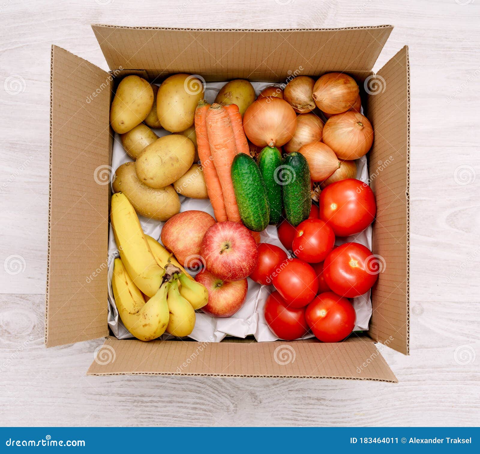 Delivery Box. Fresh Fruits Vegetables Stock Image Image of concept, diet 183464011