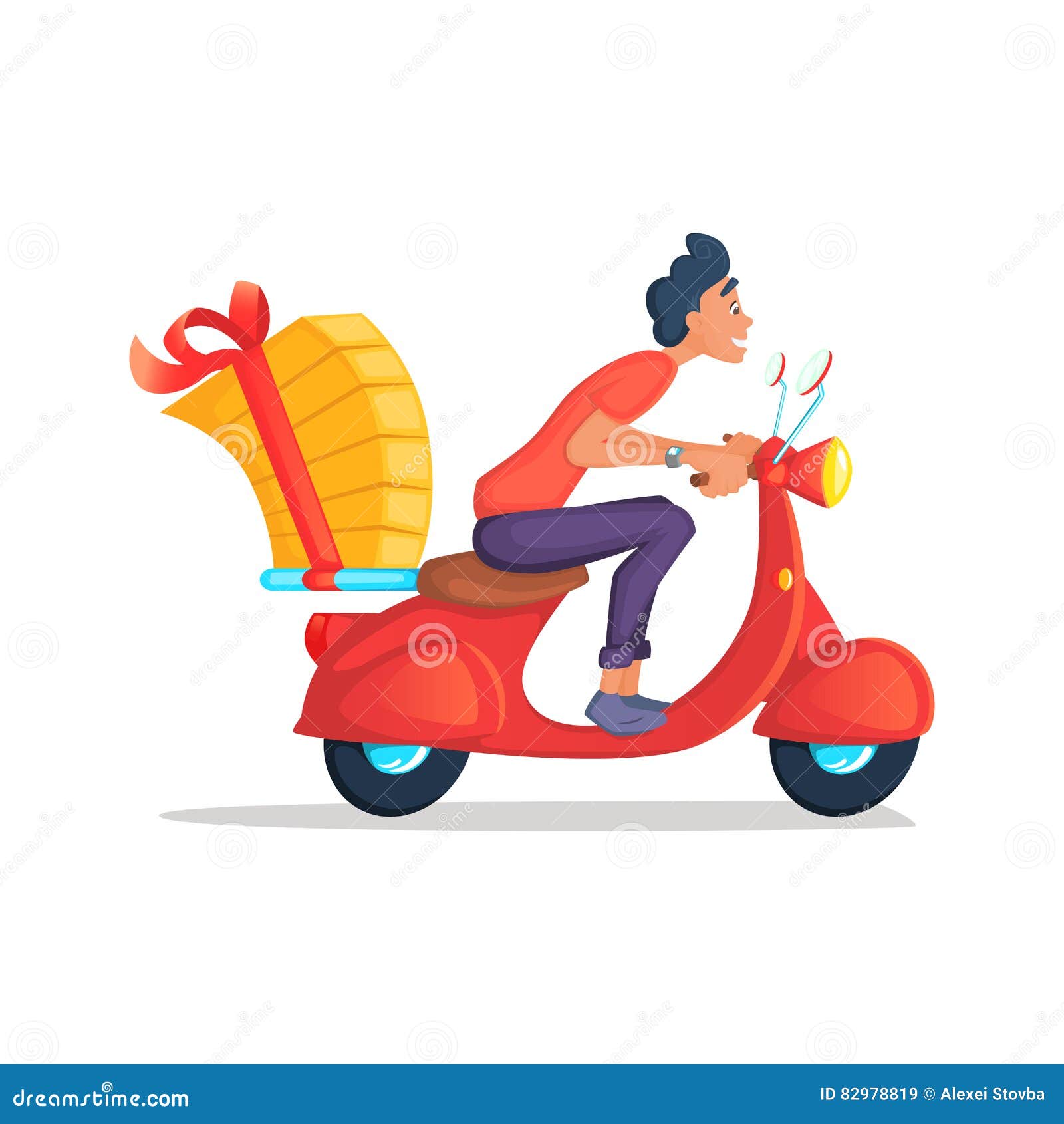 Delivery Boy Ride Scooter Motorcycle Service, Order, Worldwide Shipping,  Fast and Free Transport. Cartoon Vector Stock Vector - Illustration of  design, drive: 82978819