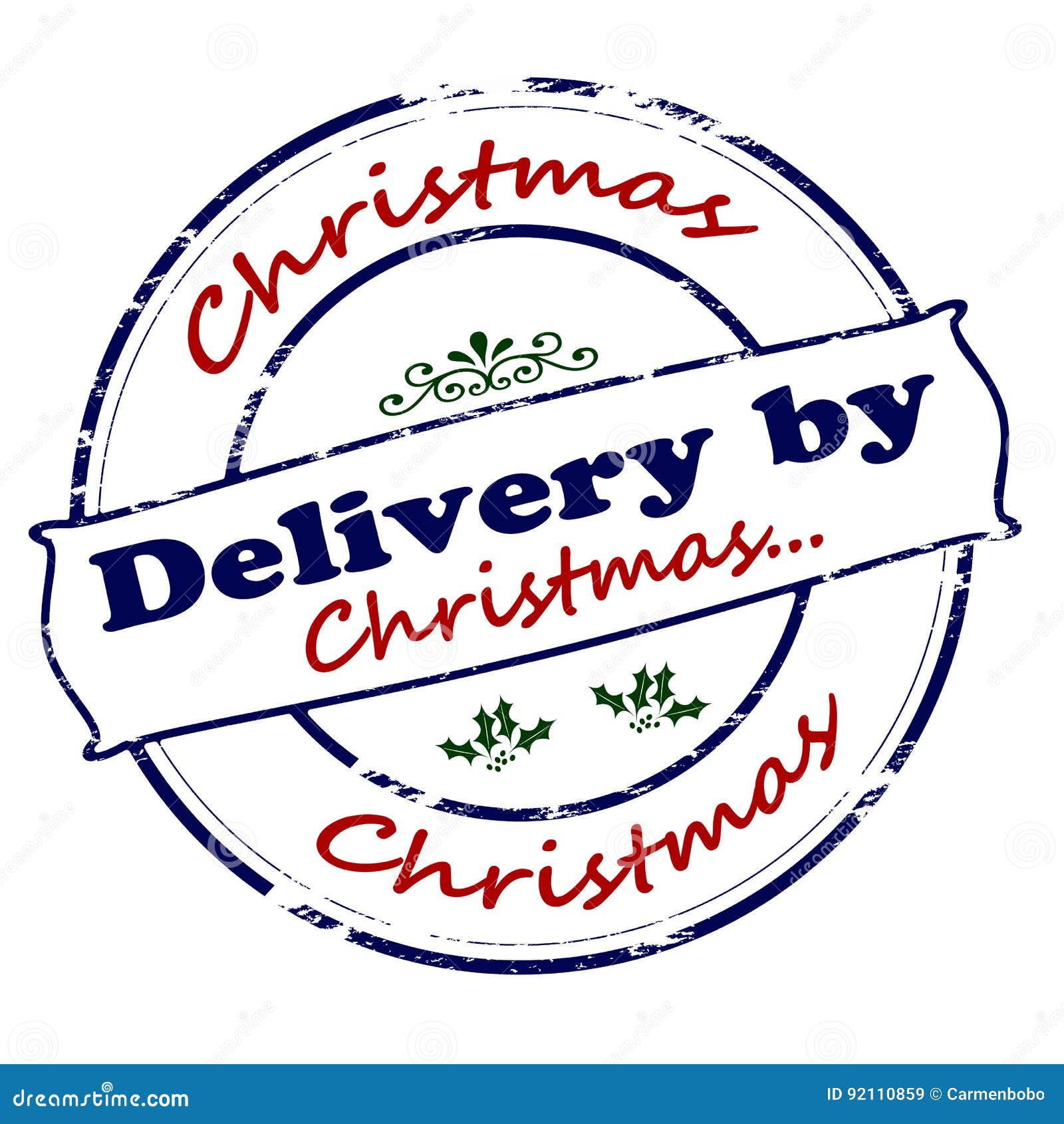 Delivery by Christmas stock illustration. Illustration of miscellaneous