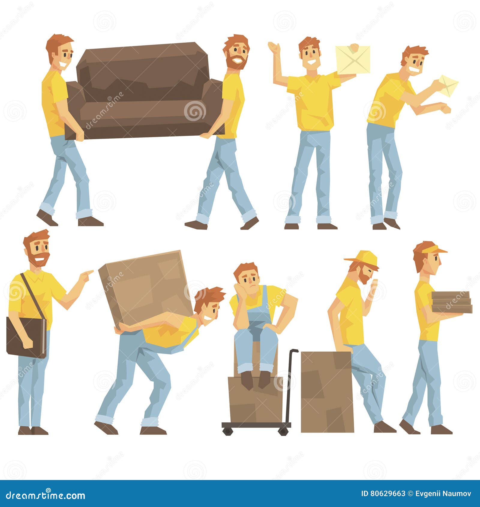 Oggetti Regalati Che Portano Male Delivery Ed Impiegati Di Moving Company Che Portano Gli Oggetti Pesanti