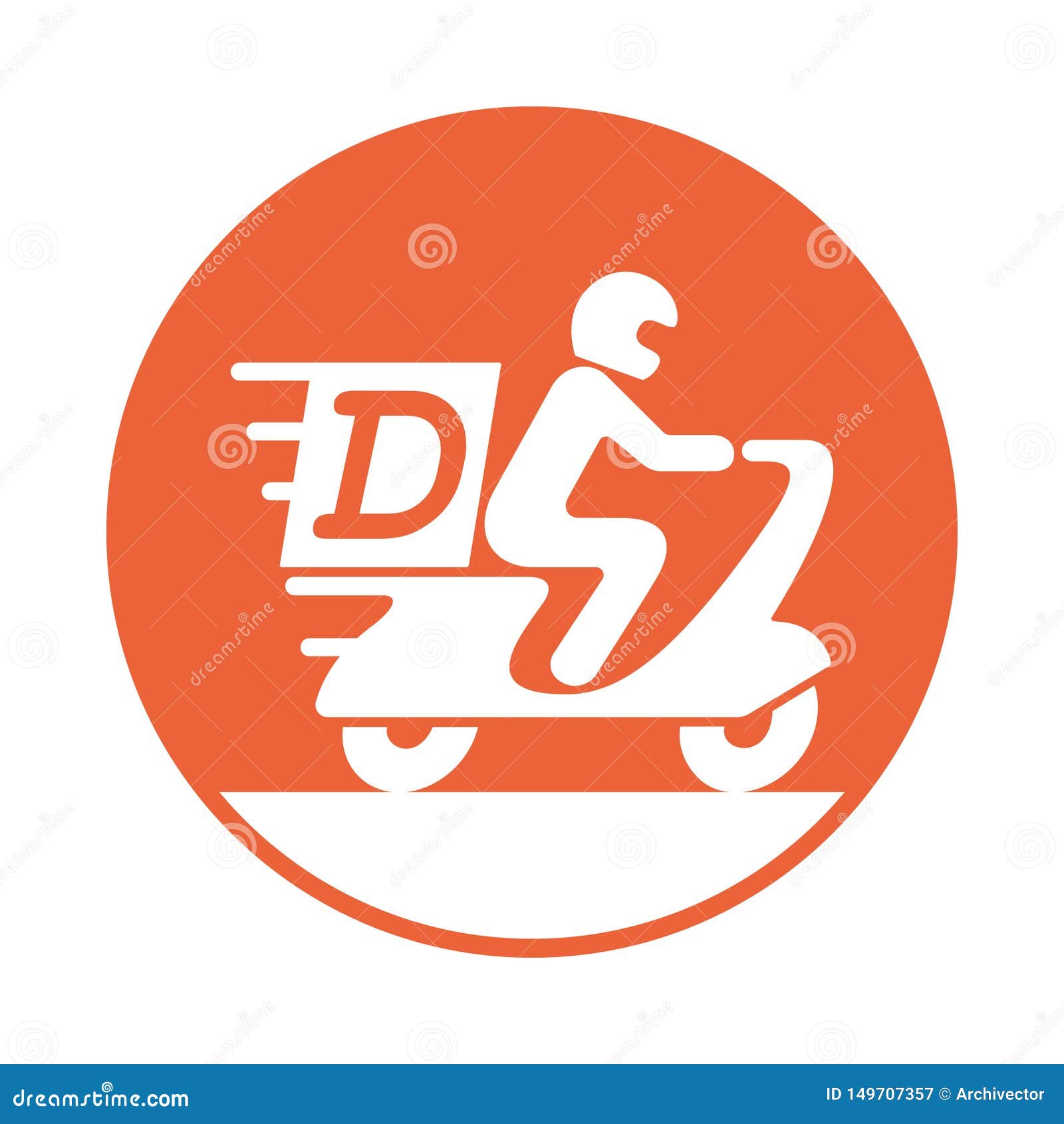 delivery graphic . icon man on the motorcycle