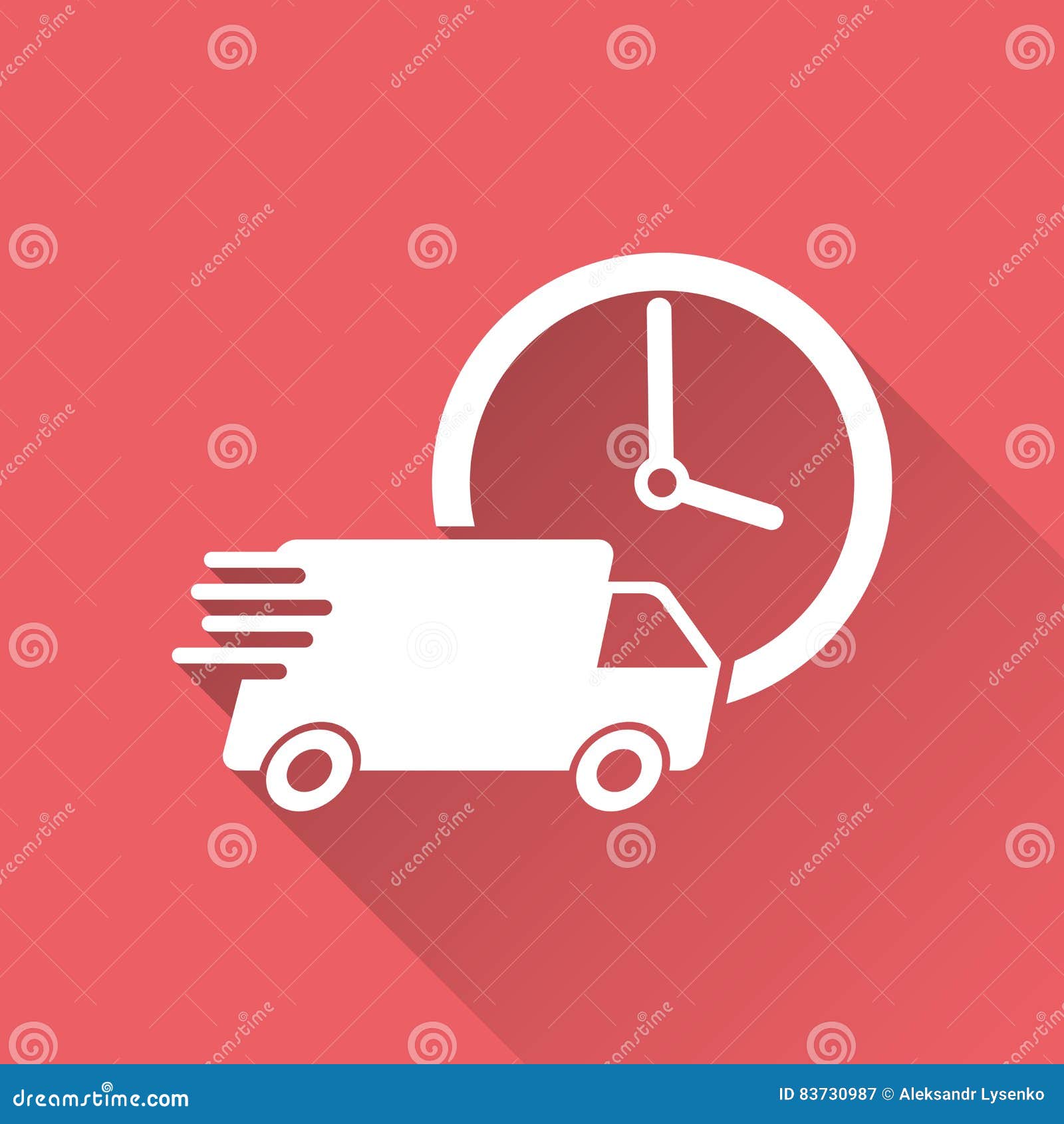 Fast delivery icon. Express delivery and urgent delivery, services,  stopwatch sign. Timer and express delivery inscription. Fast delivery logo  design. Vector illustration Stock Vector